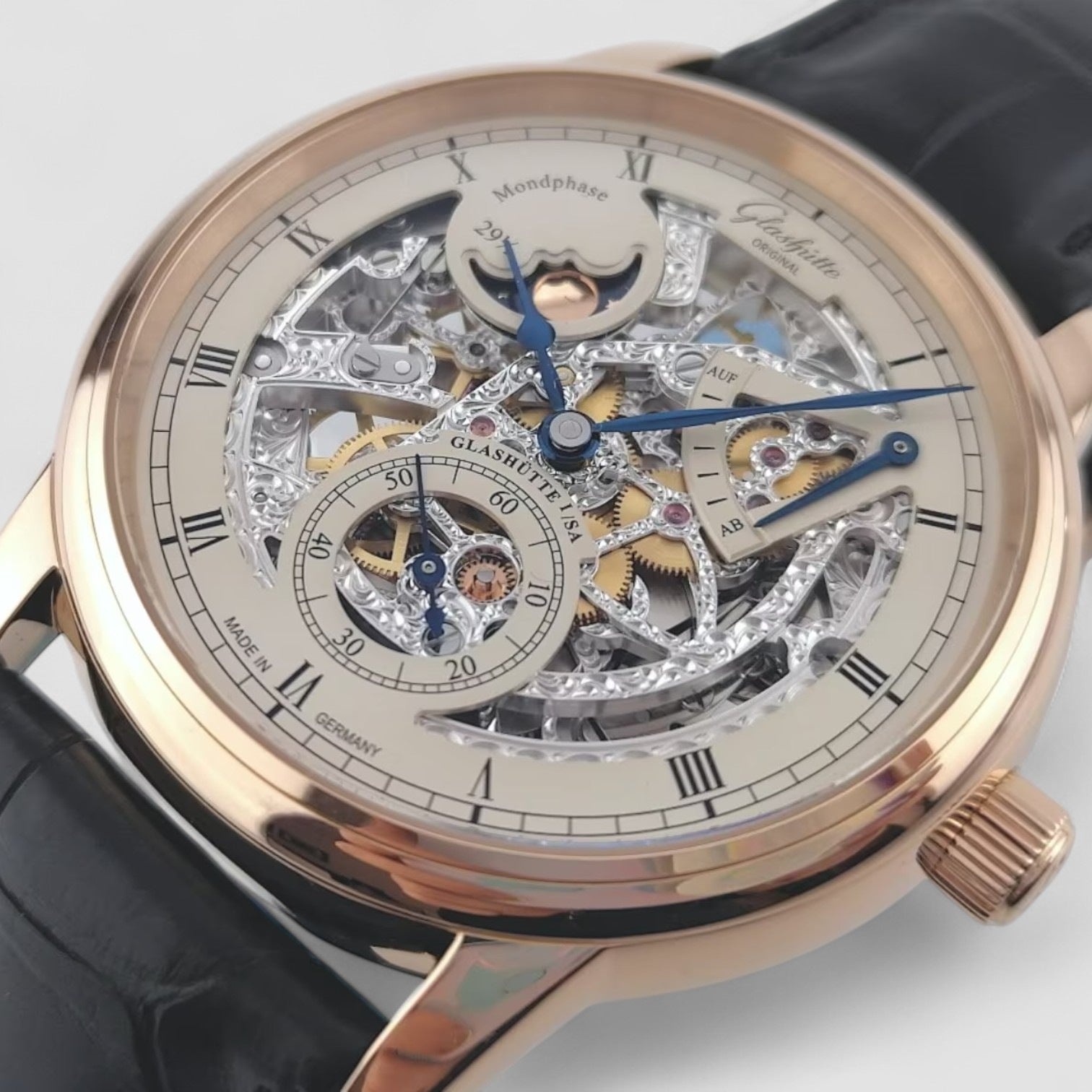 Senator Moon Phase Skeleton Edition 18k Rose Gold