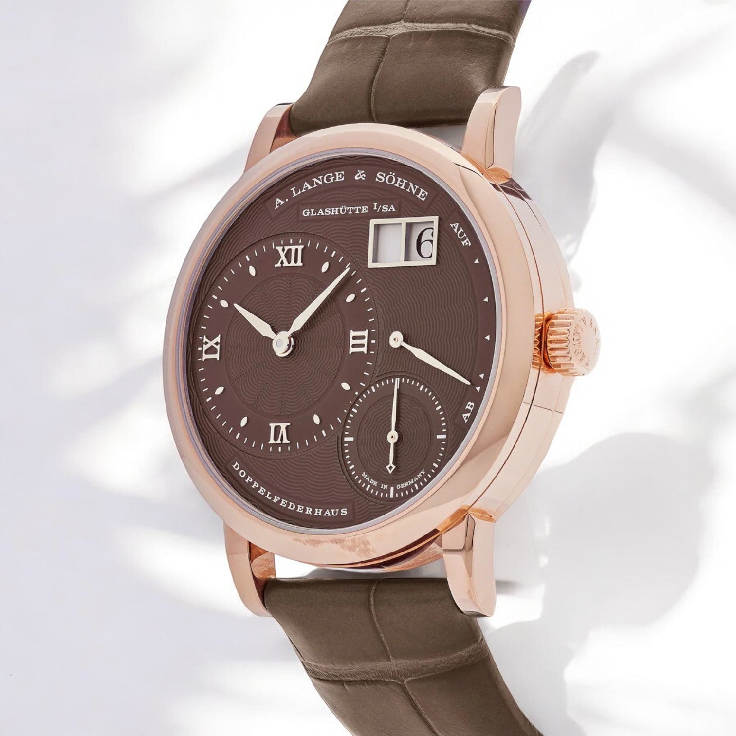 "Kleine" Little Lange 1 Rose Gold Brown Dial 36MM