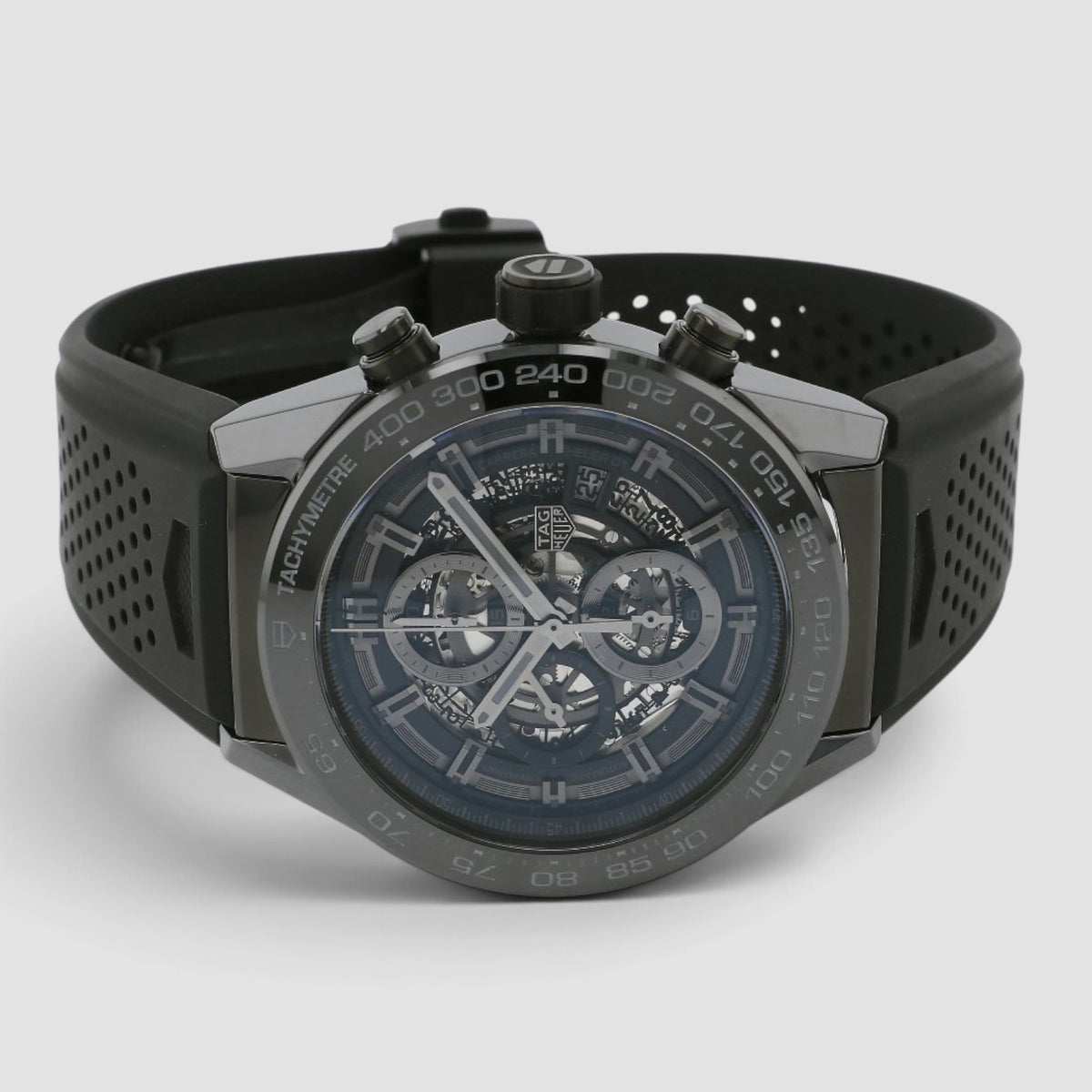 Carrera Calibre HEUER 01 Black Ceramic Skeleton Chronograph