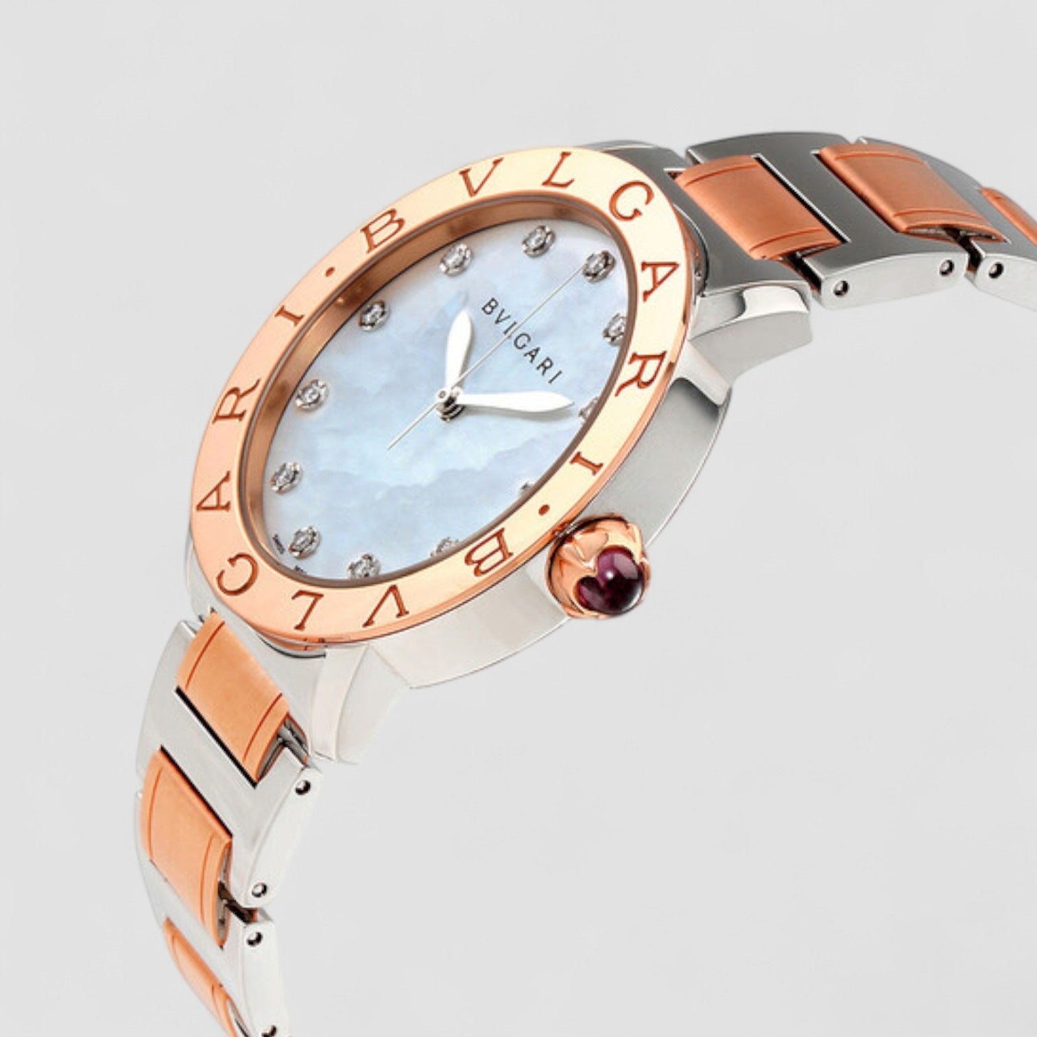 Automatic White Mother of Pearl Diamond Dial 37mm Ladies Watch