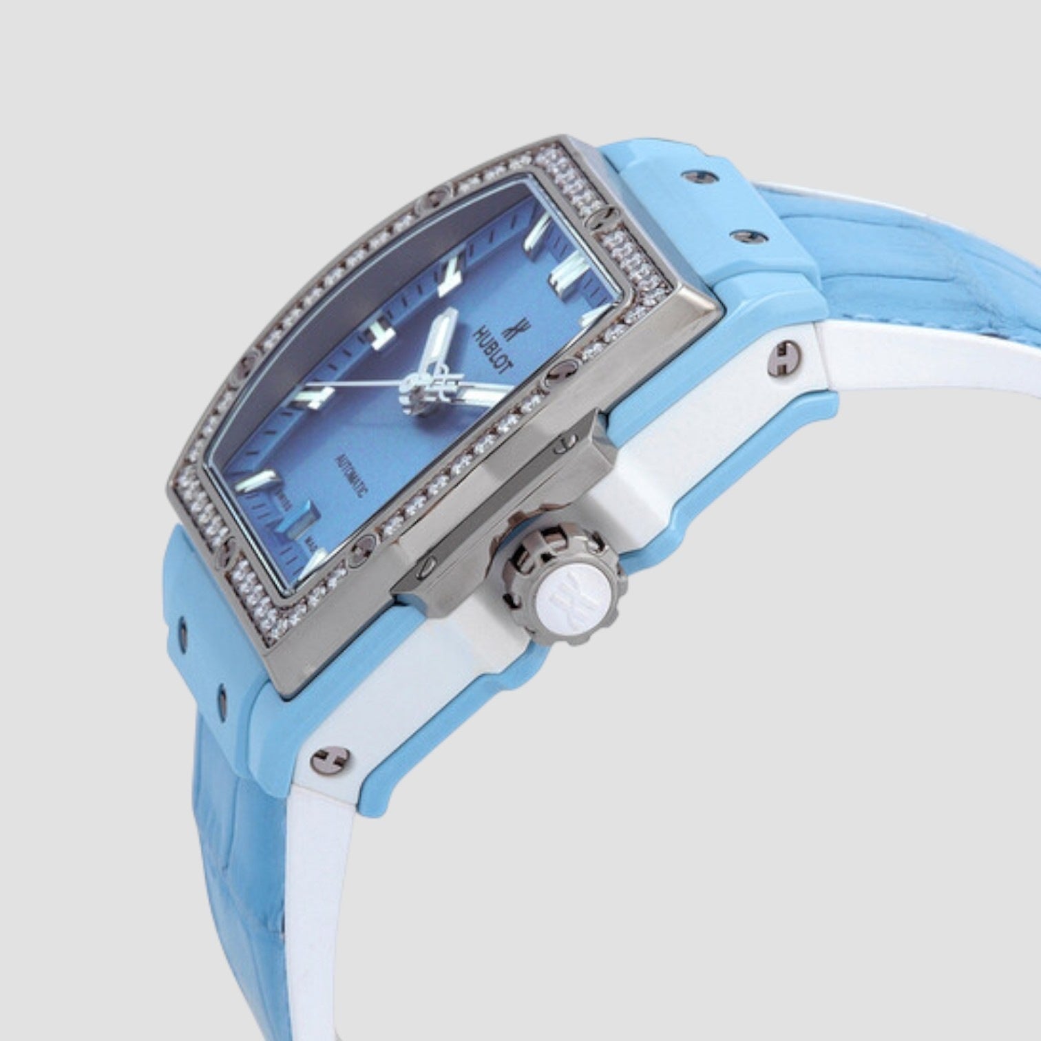 Spirit Of Big Bang Automatic Diamond Blue Dial Ladies Watch