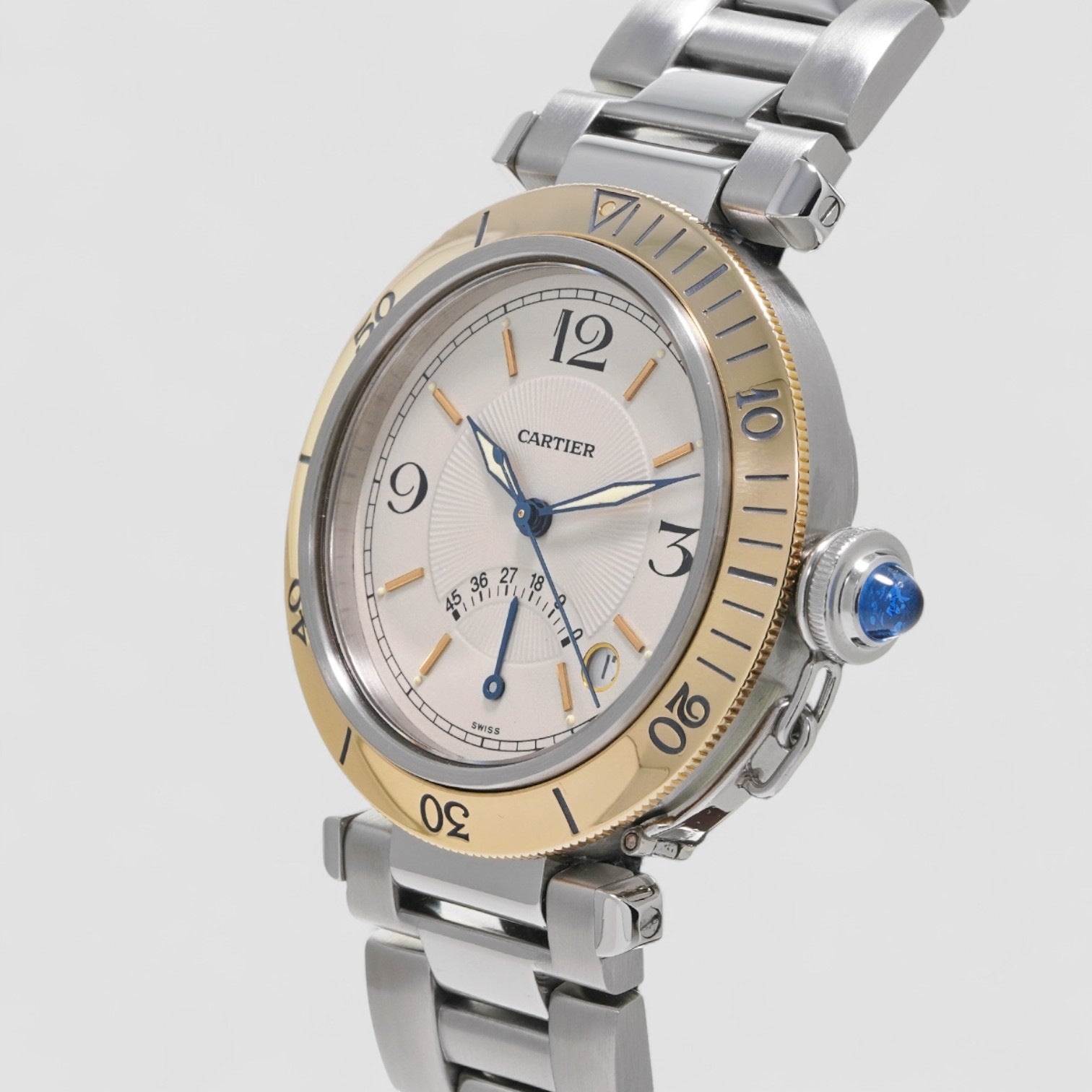 Pasha Diver Power Reserve Steel Yellow Gold Mens Watch