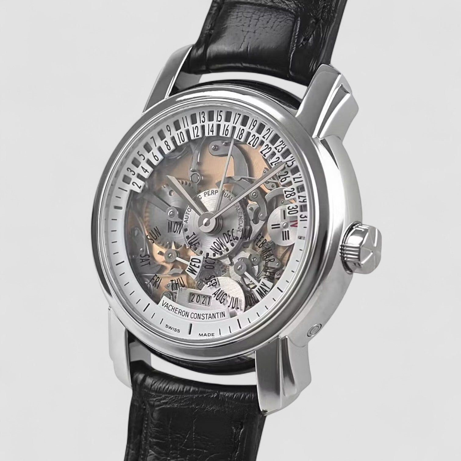 Malte 31 Day Retrograde Perpetual Calendar Platinum RARE Description