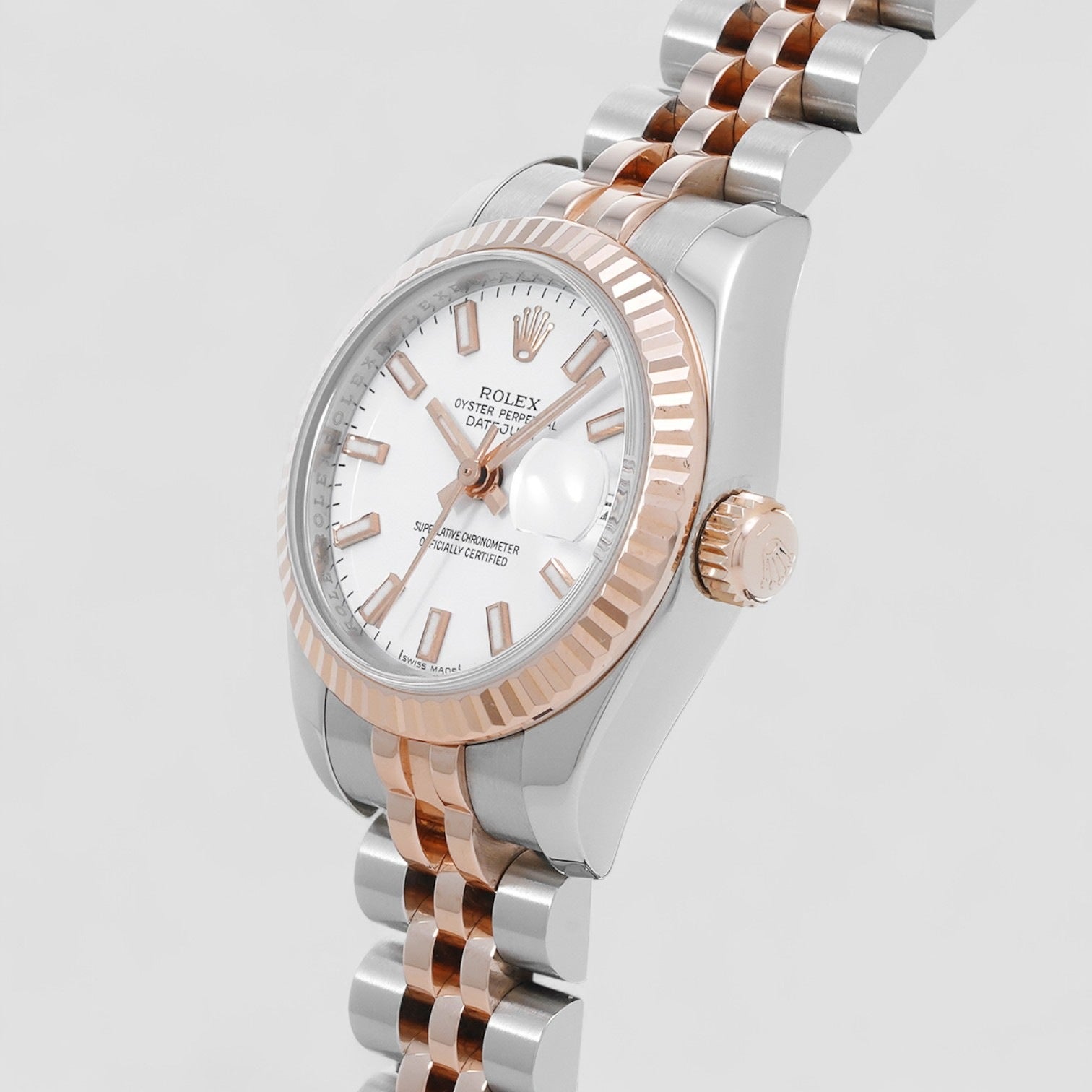Datejust Steel Rose Gold Silver Dial Ladies Watch