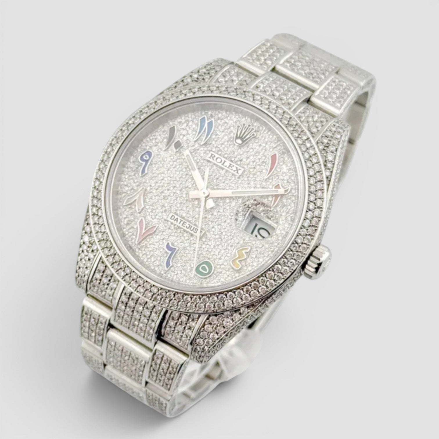 DATEJUST 41MM OYSTER – RAINBOW - ARABIC DIAL ICED OUT