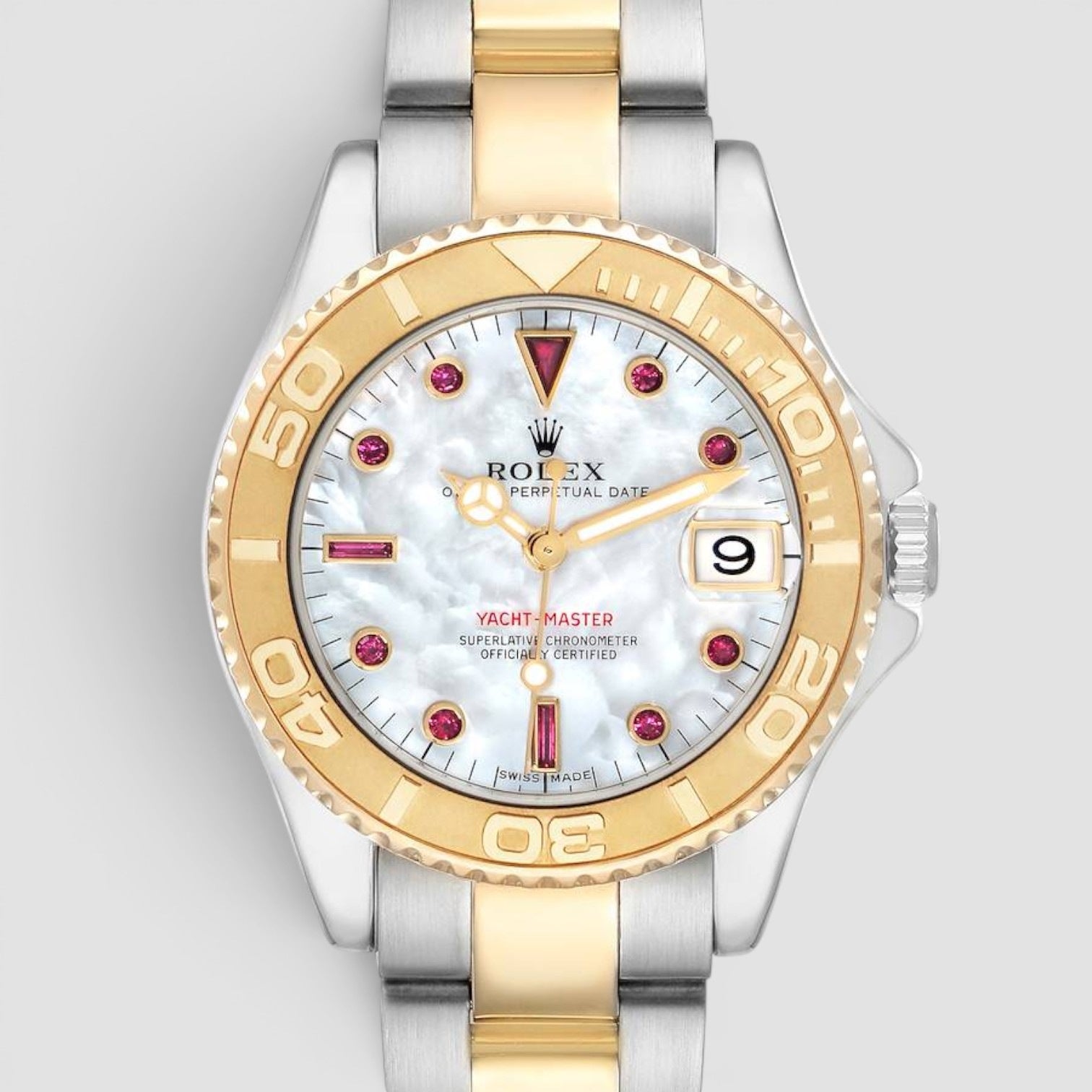 Yacht-Master 35mm Steel & Yellow Gold Mother-of-Pearl Ruby Dial