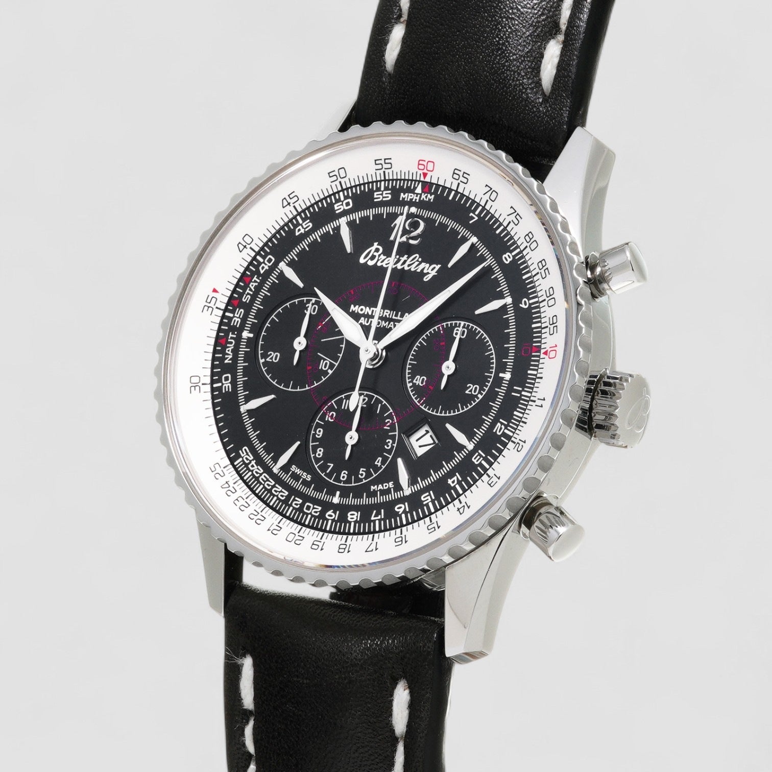 Montbrillant Chronograph Automatic Black Dial Men's Watch