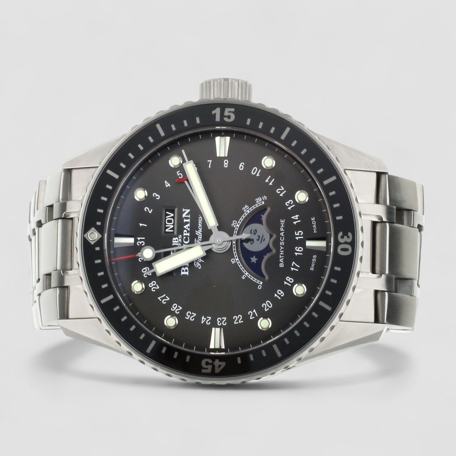 Fifty Fathoms Bathyscaphe Quantieme Complete Calendar Description