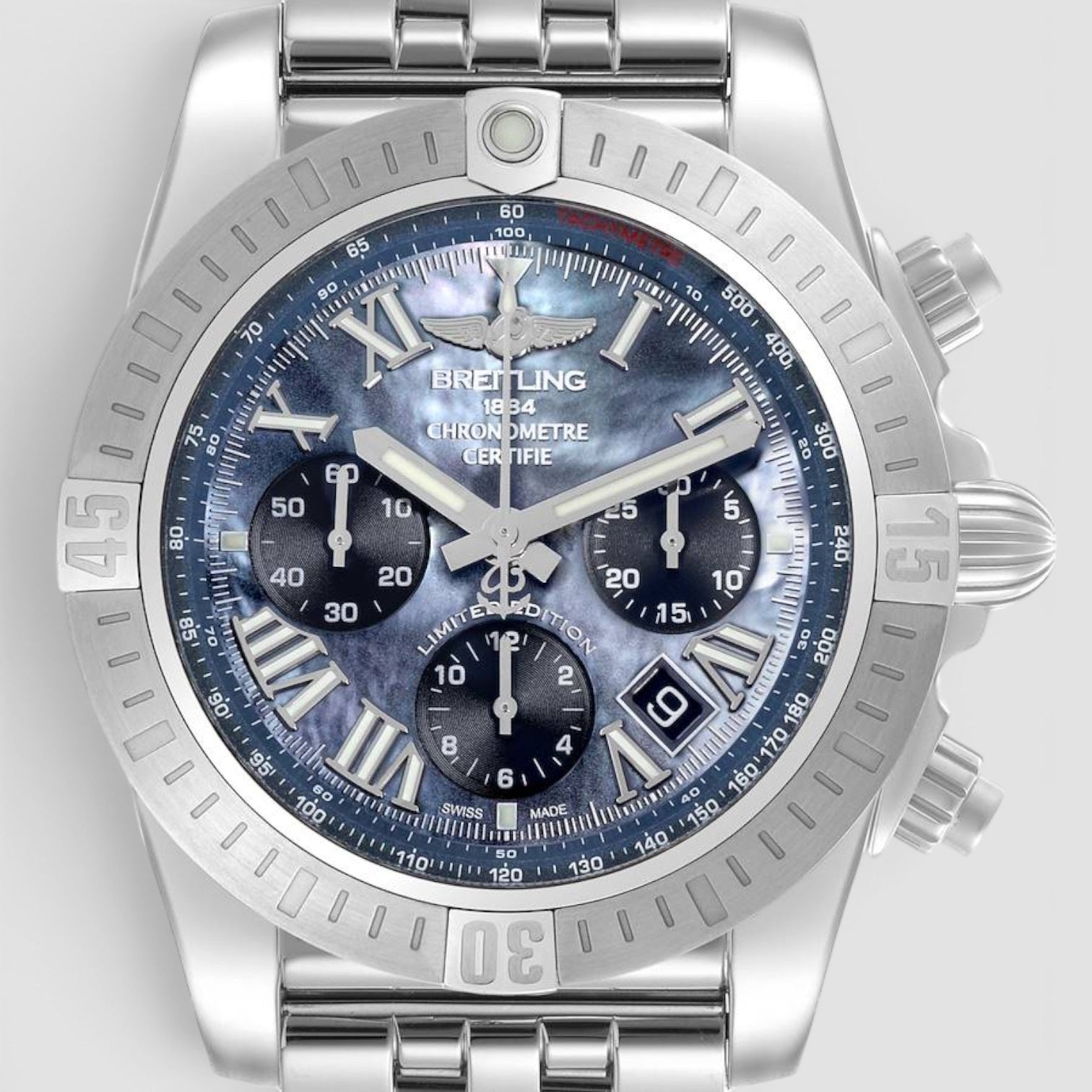 Chronomat 44 Airbourne Mother Of Pearl Dial Steel Mens Watch