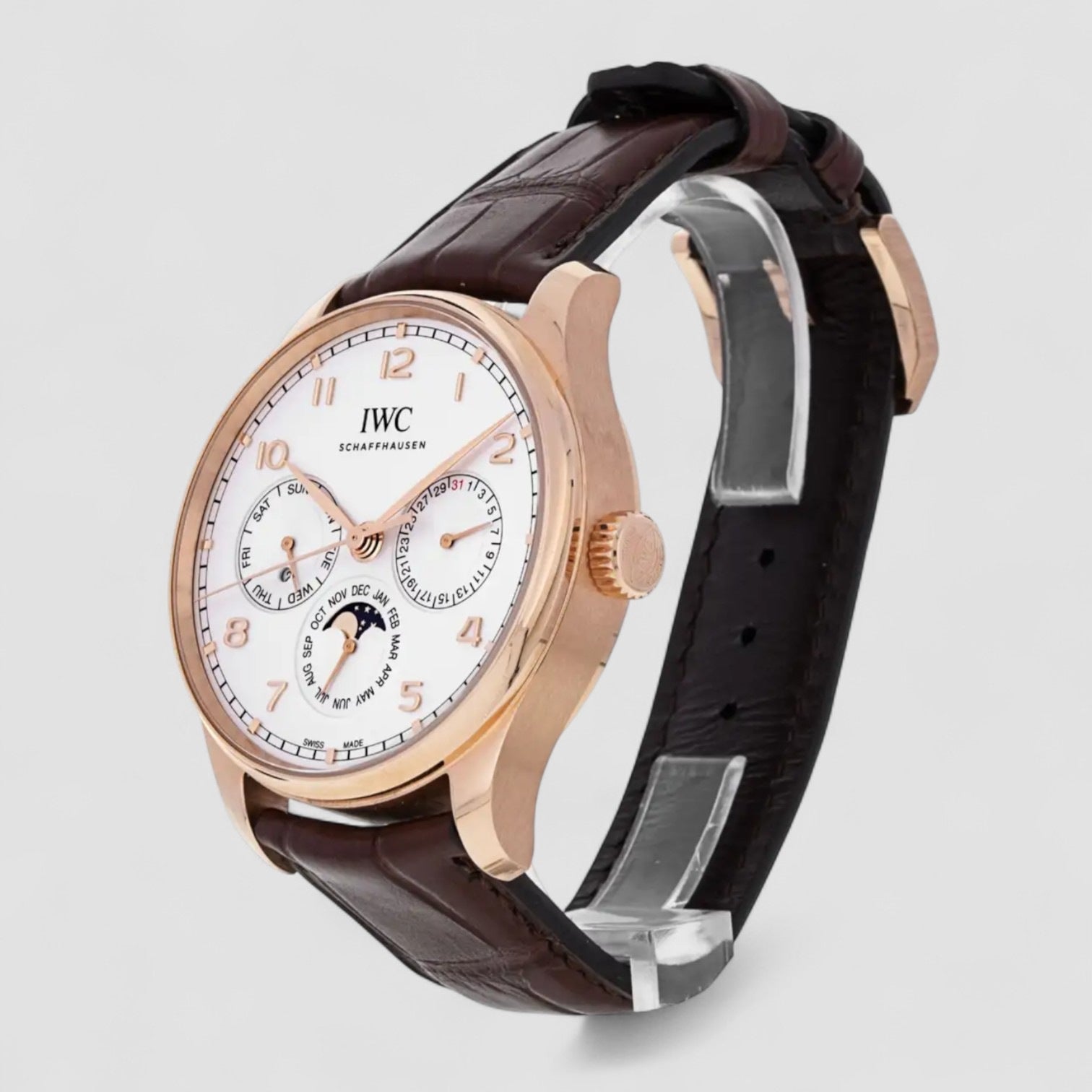 Portugieser Perpetual Moon Phase Automatic Silver Dial Men's Watch