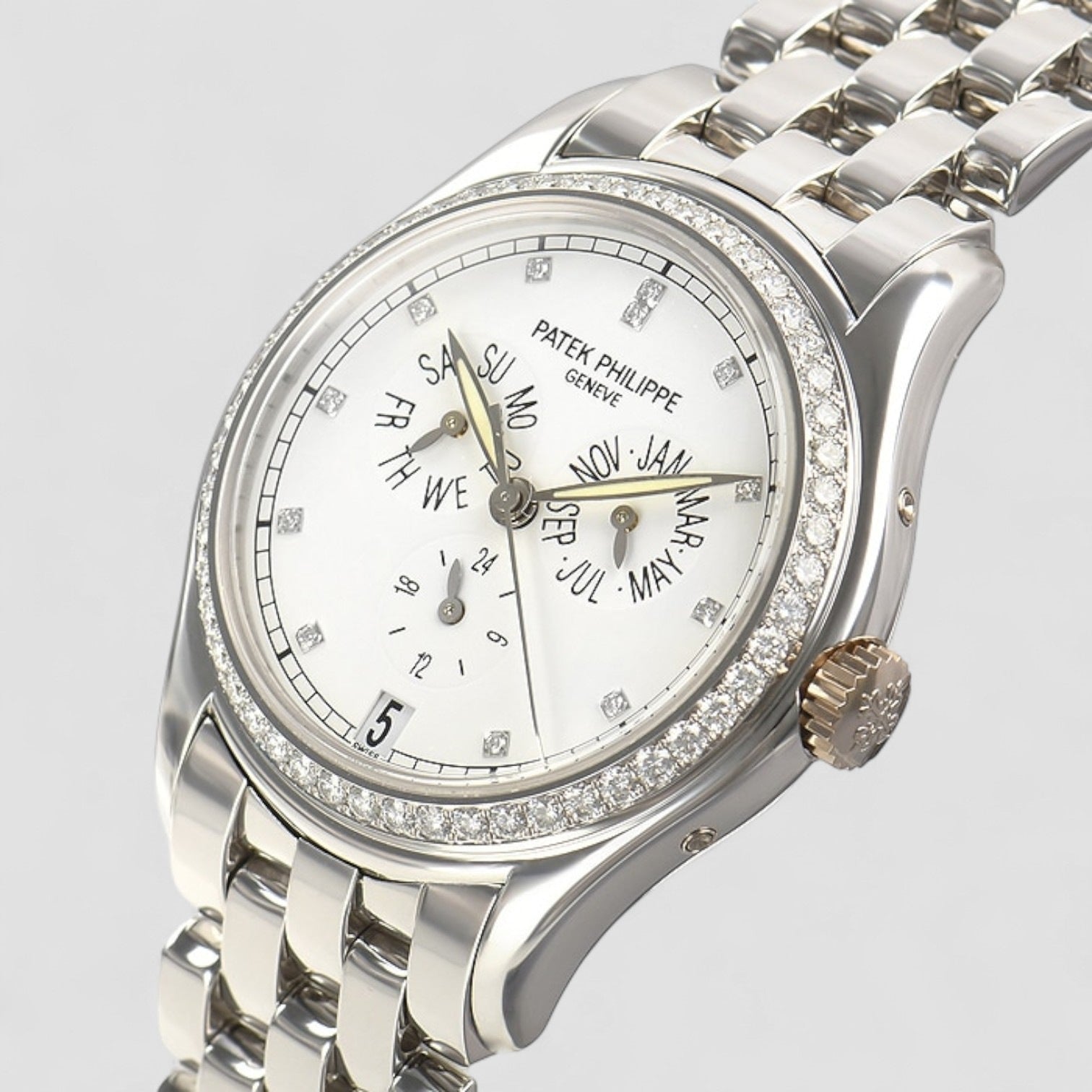 Annual Calendar 18K White Gold Diamond