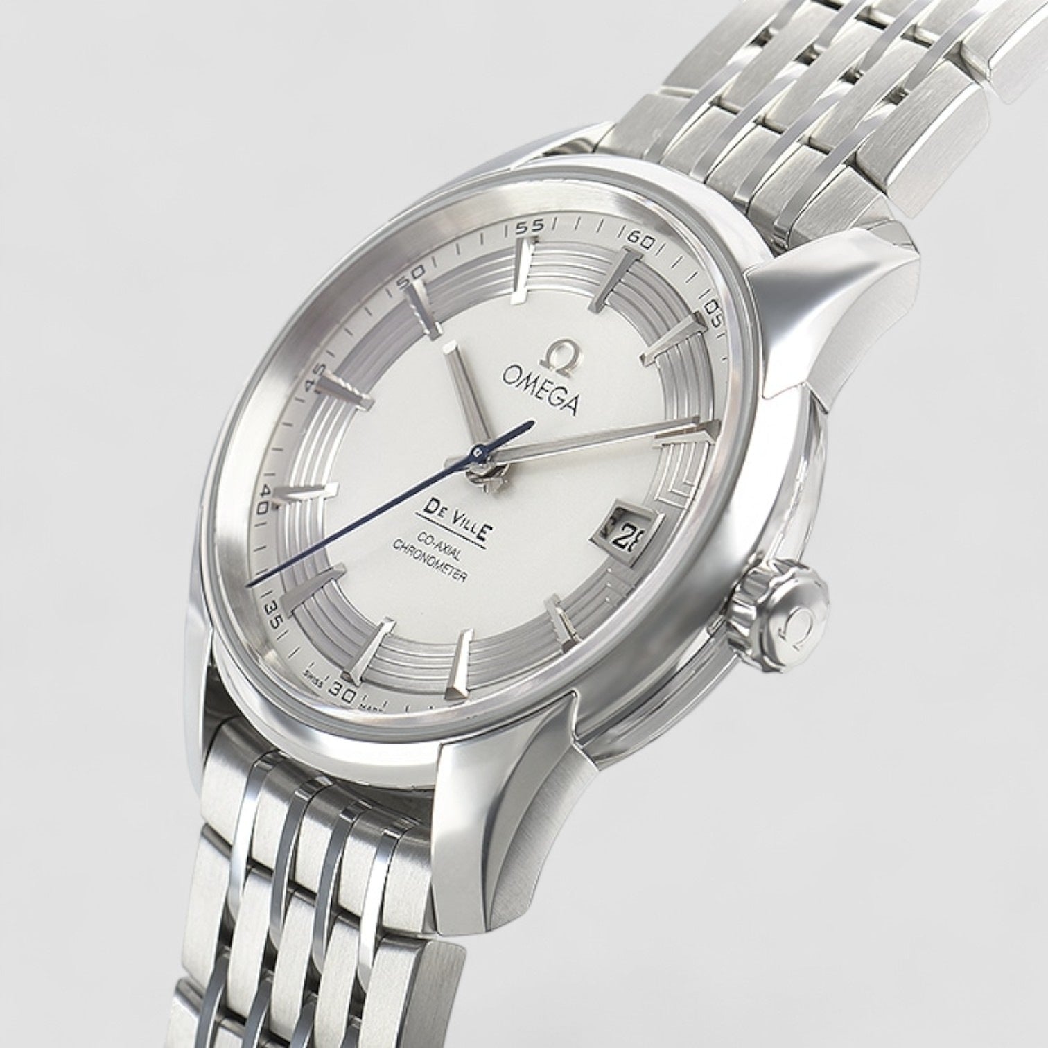 De Ville Co-Axial Hour Vision Silver Dial SS / Alligator