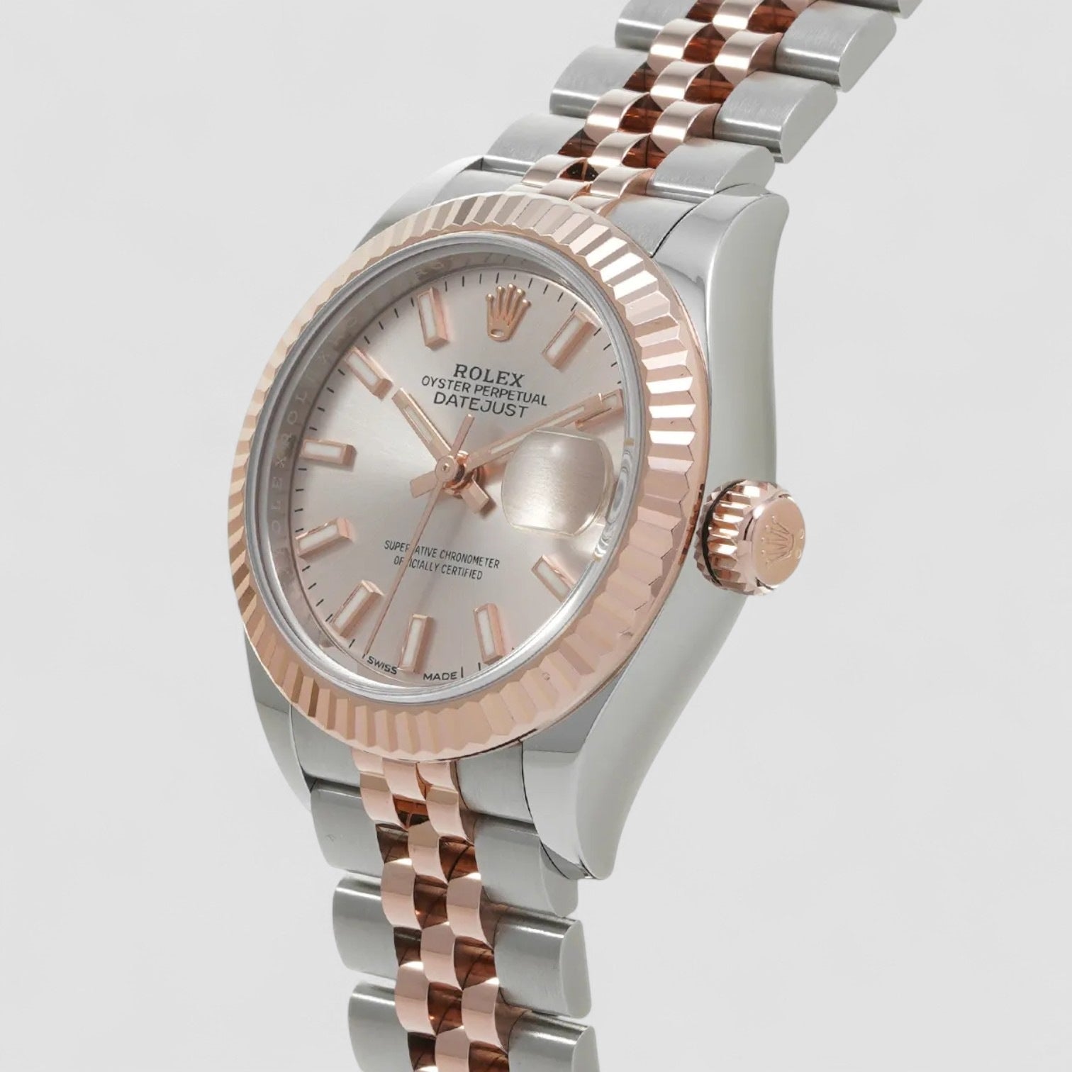 Lady-Datejust 28 Rolesor Rose Fluted / Jubilee / Sundust 28mm