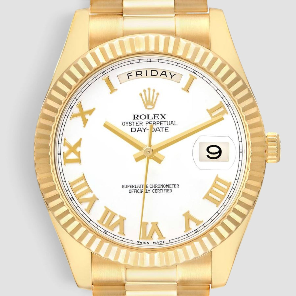 Day-Date II 41mm Yellow Gold White Dial