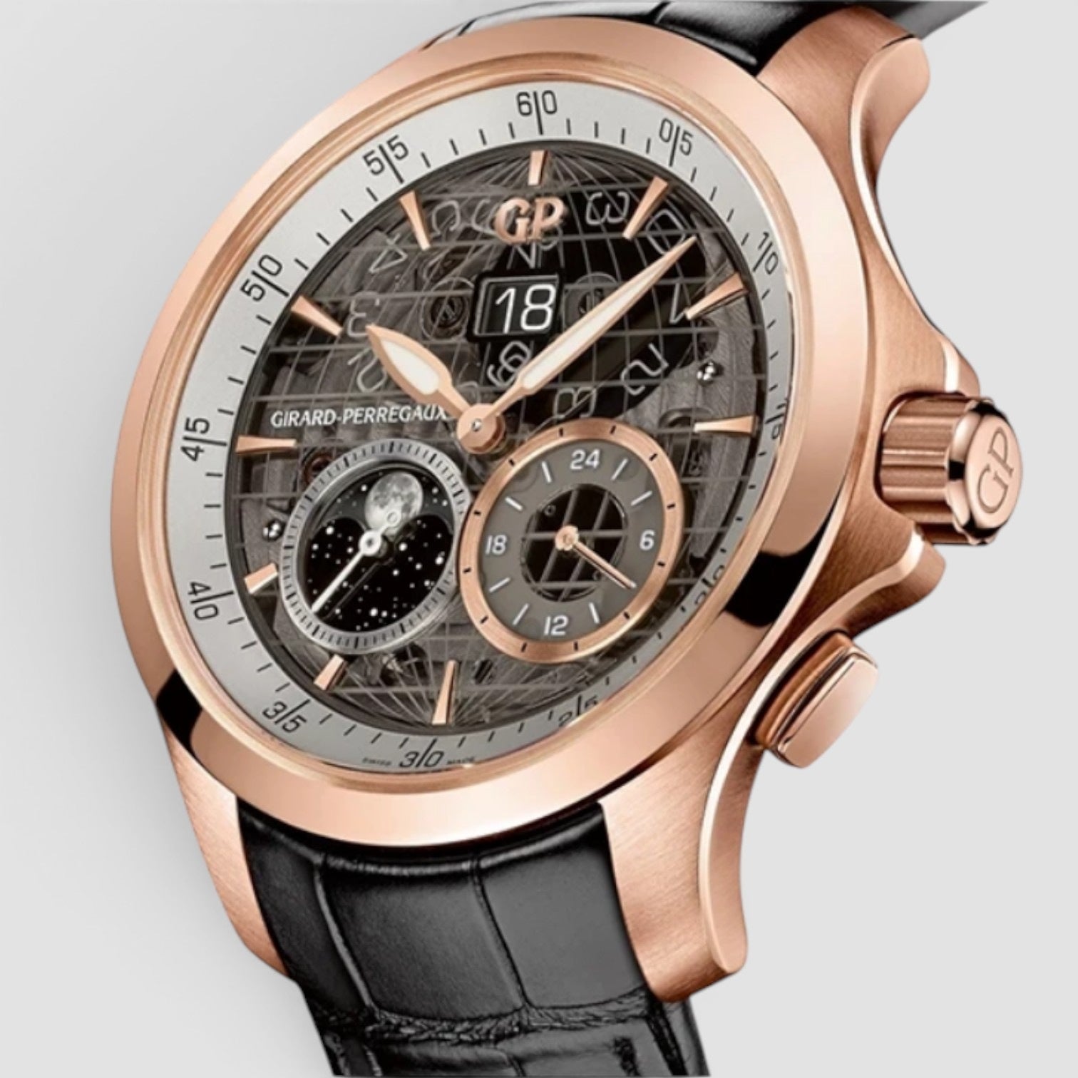 Traveller Large Date Moon Phase GMT 44mm 18K Rose Gold