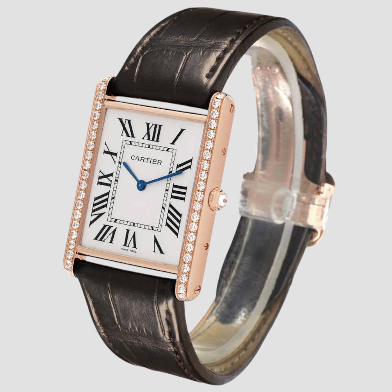 Tank Louis XL Rose Gold Diamond Mens Watch