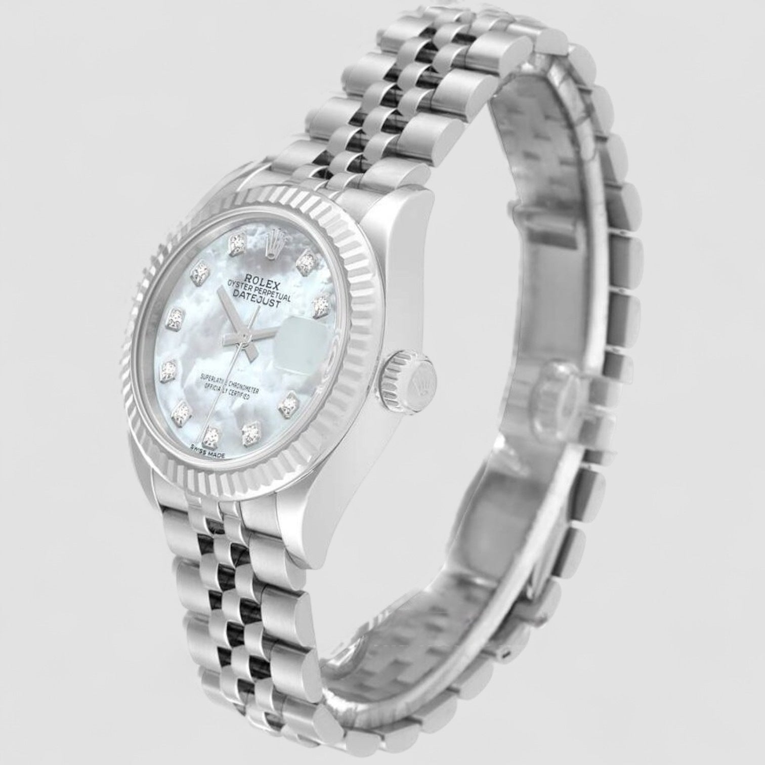 Lady-Datejust 28 Mother of Pearl Diamond Dial Watch