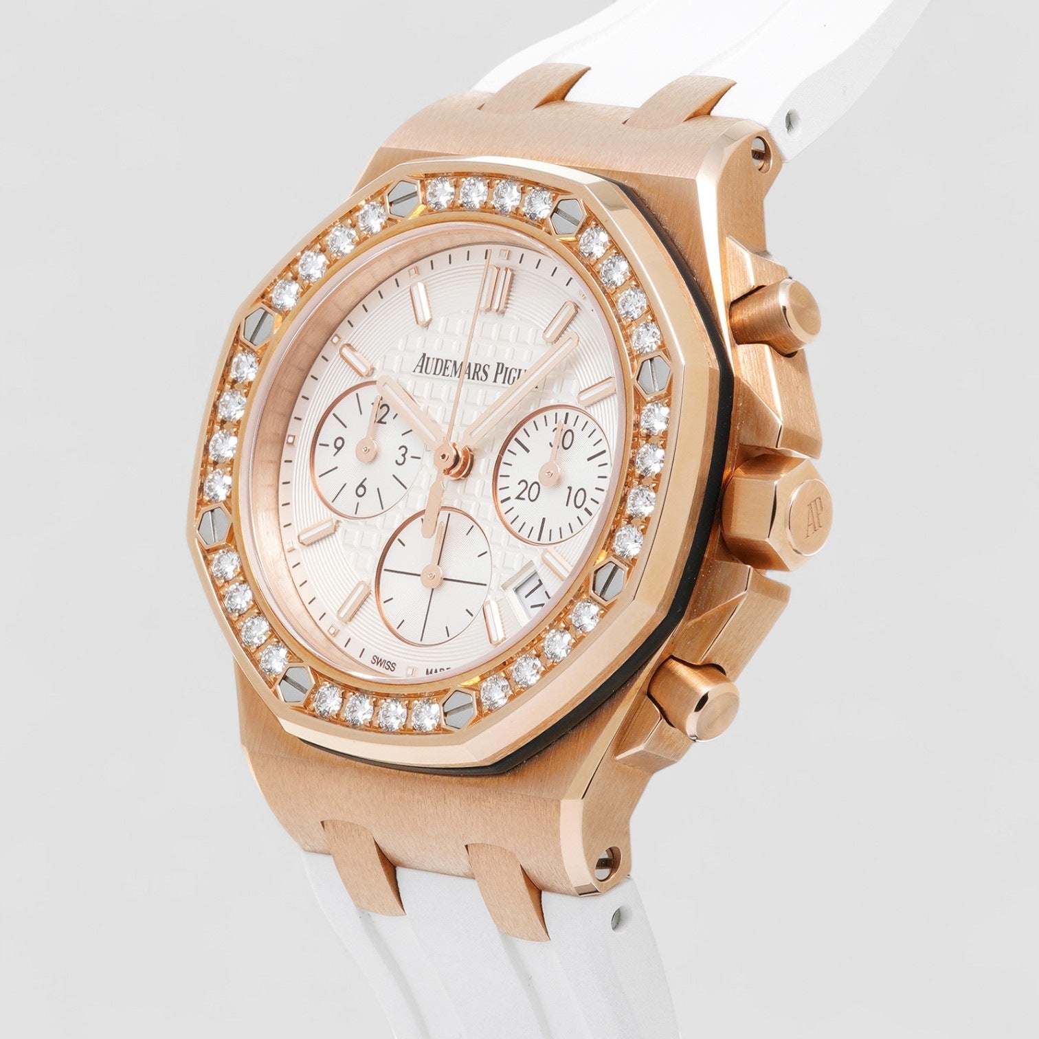 Royal Oak Offshore Silver Dial Automatic Ladies Chronograph Watch