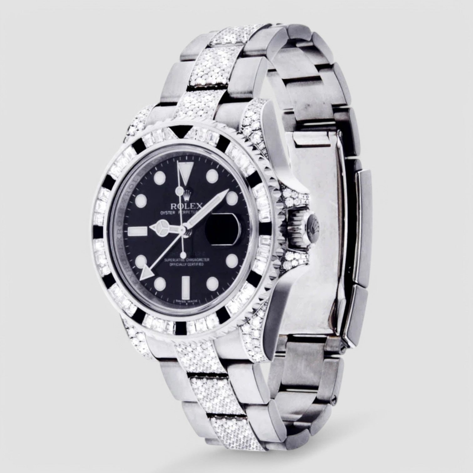 GMT-Master II – 40 mm – Oyster – Black Dial – Custom Diamond-Set - Iced Out