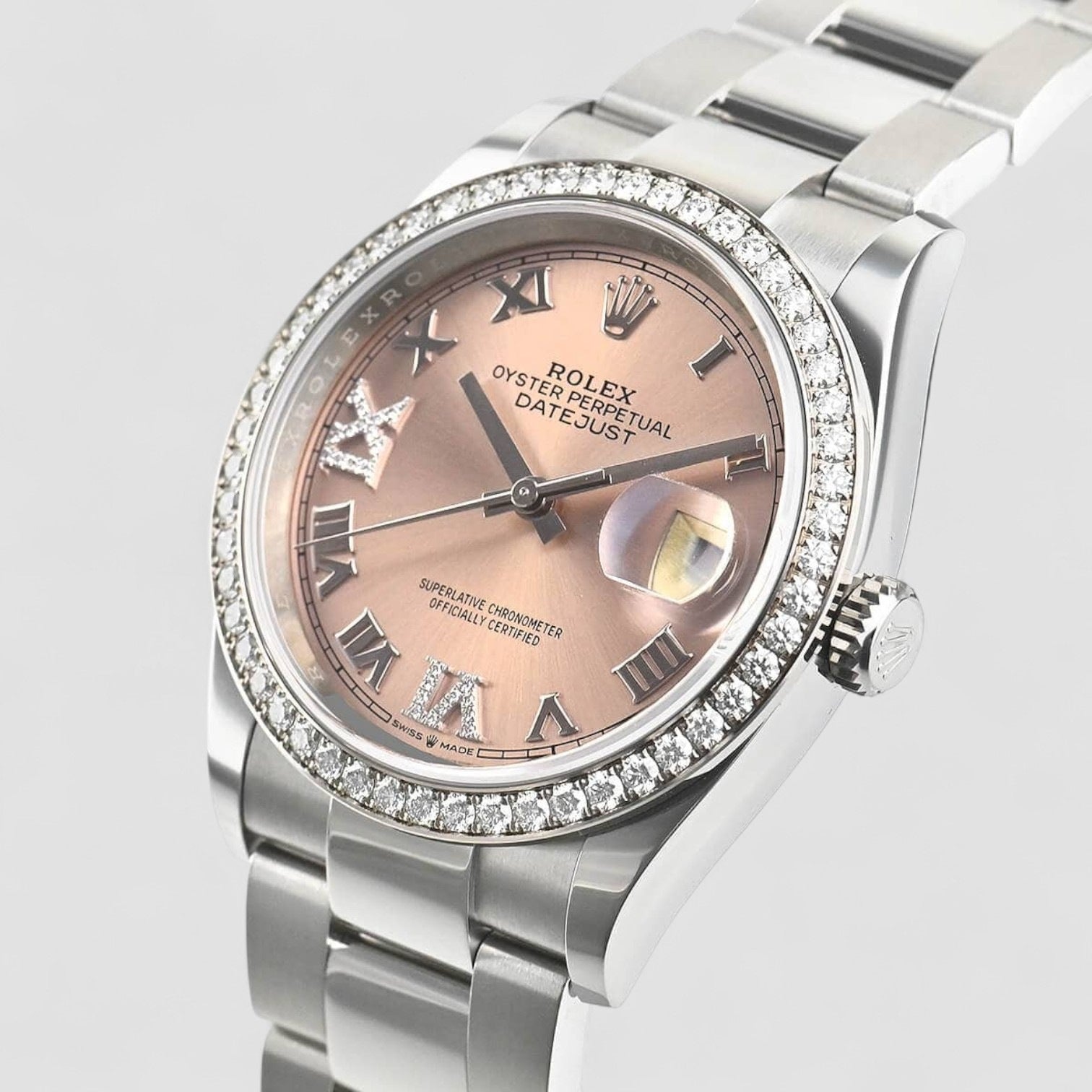 Datejust 36 Pink Dial Steel with White Gold