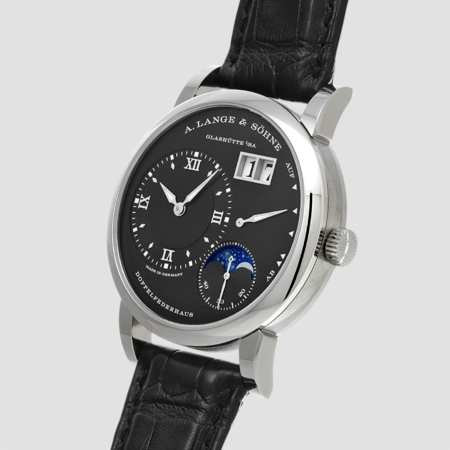 Lange 1 Moon 18K White Gold Black Dial