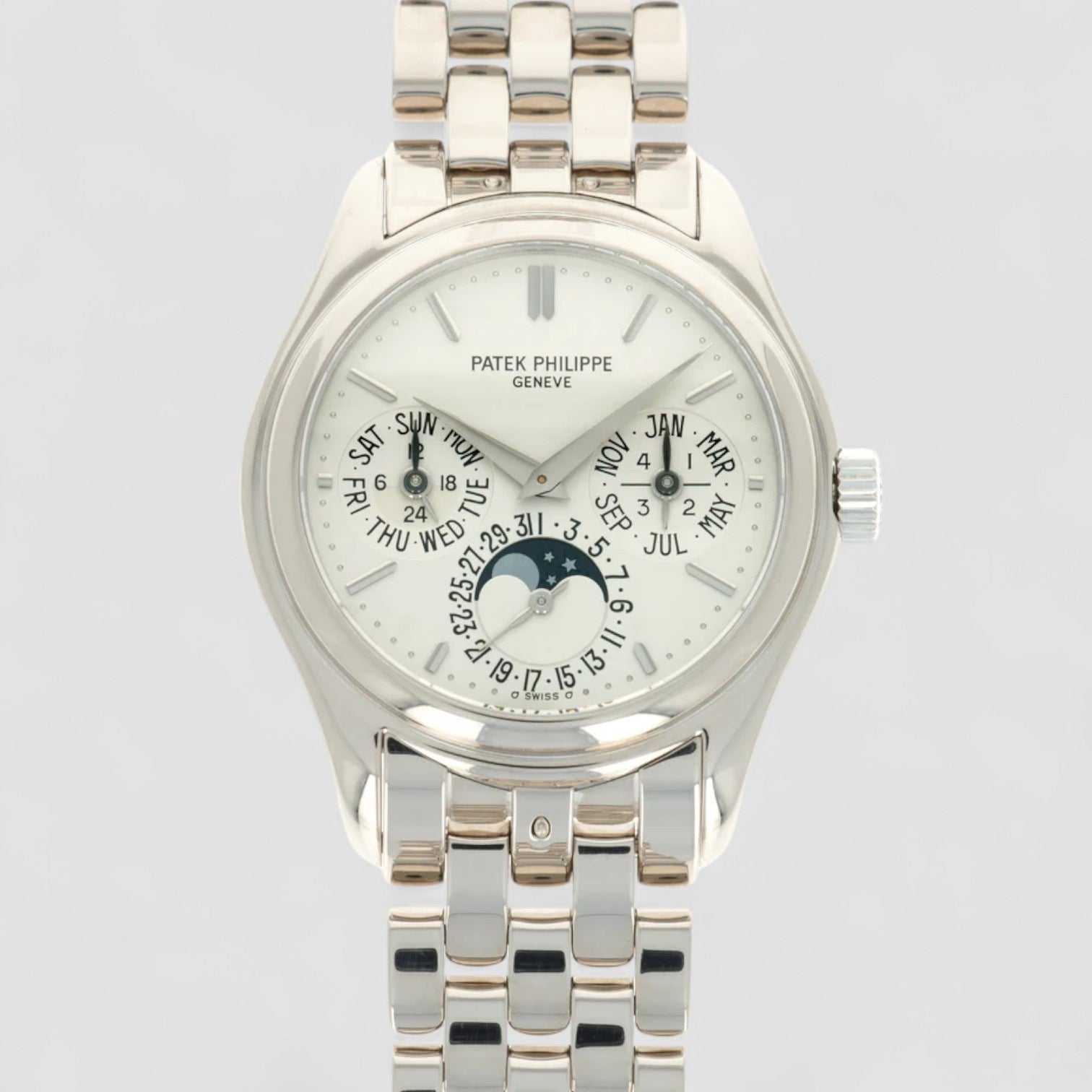 Perpetual Calendar 18K White Gold Bracelet