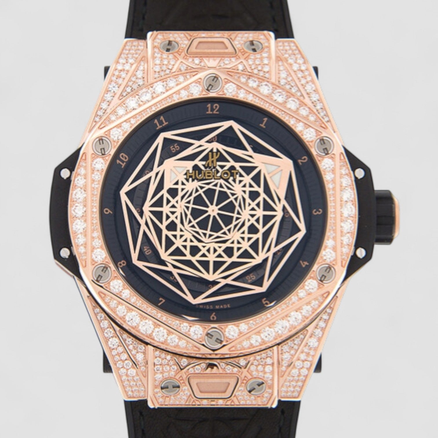 Big Bang Sang Bleu Automatic Diamond Black Dial Watch