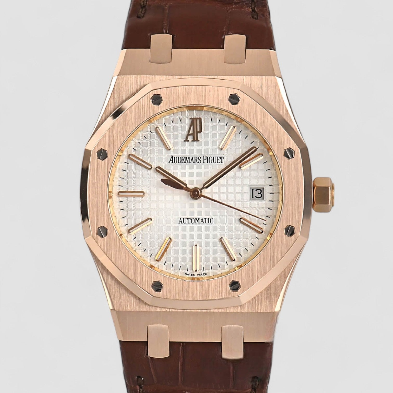 Royal Oak Jumbo White Dial 18K Rose Gold