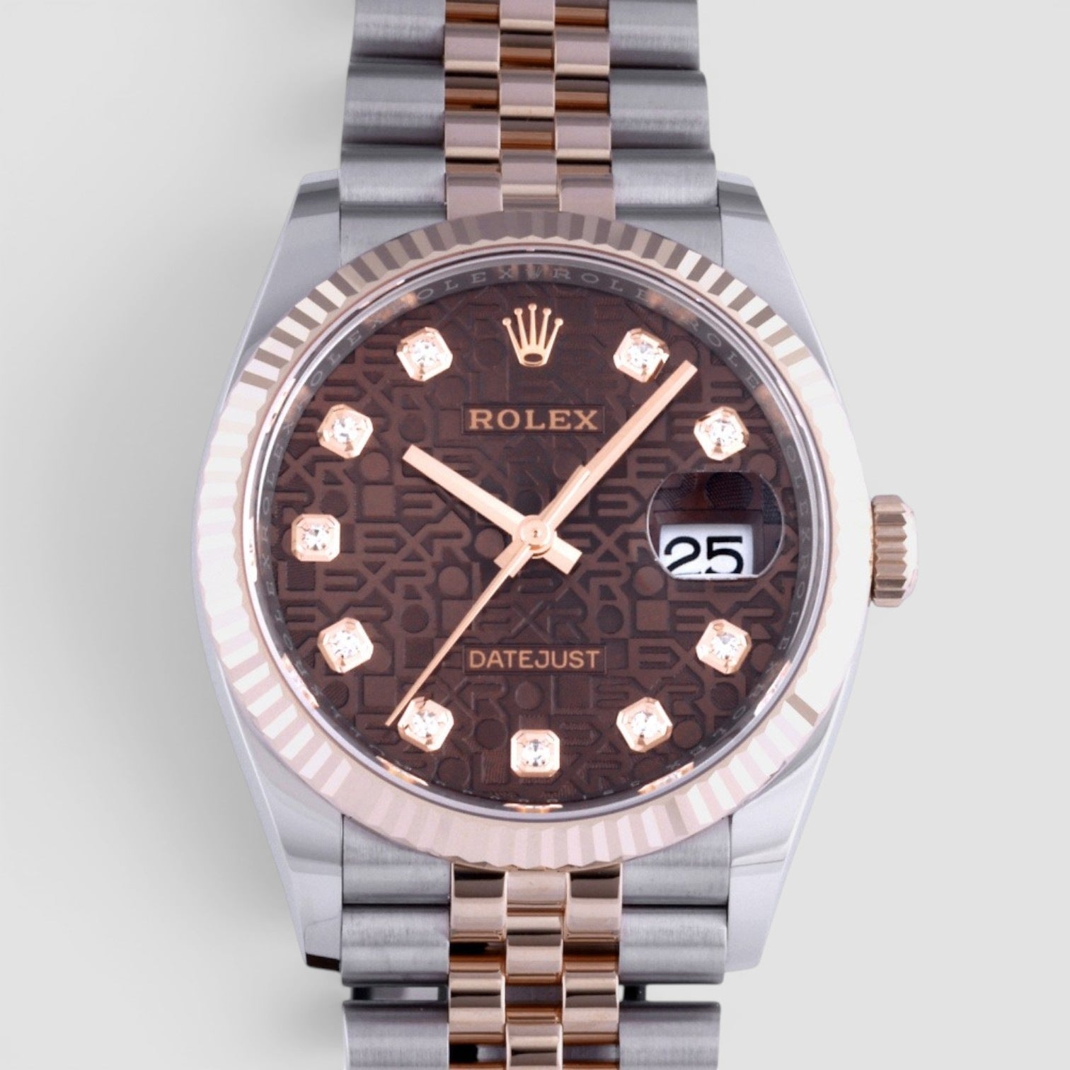 Datejust 36mm Oystersteel & Everose Gold Chocolate Diamond Dial