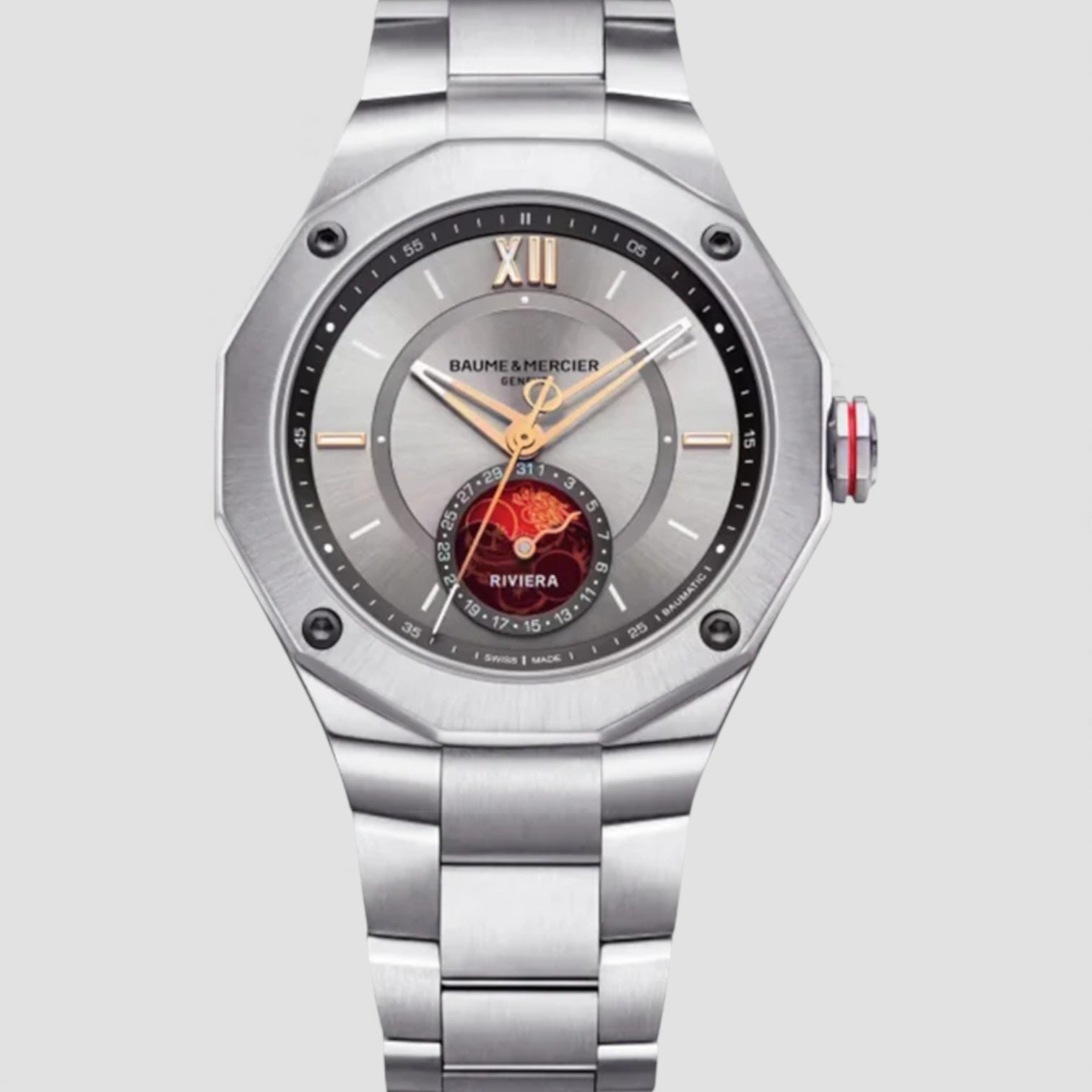Riviera Baumatic Automatic Moon-Phase 43mm Stainless Steel Watch