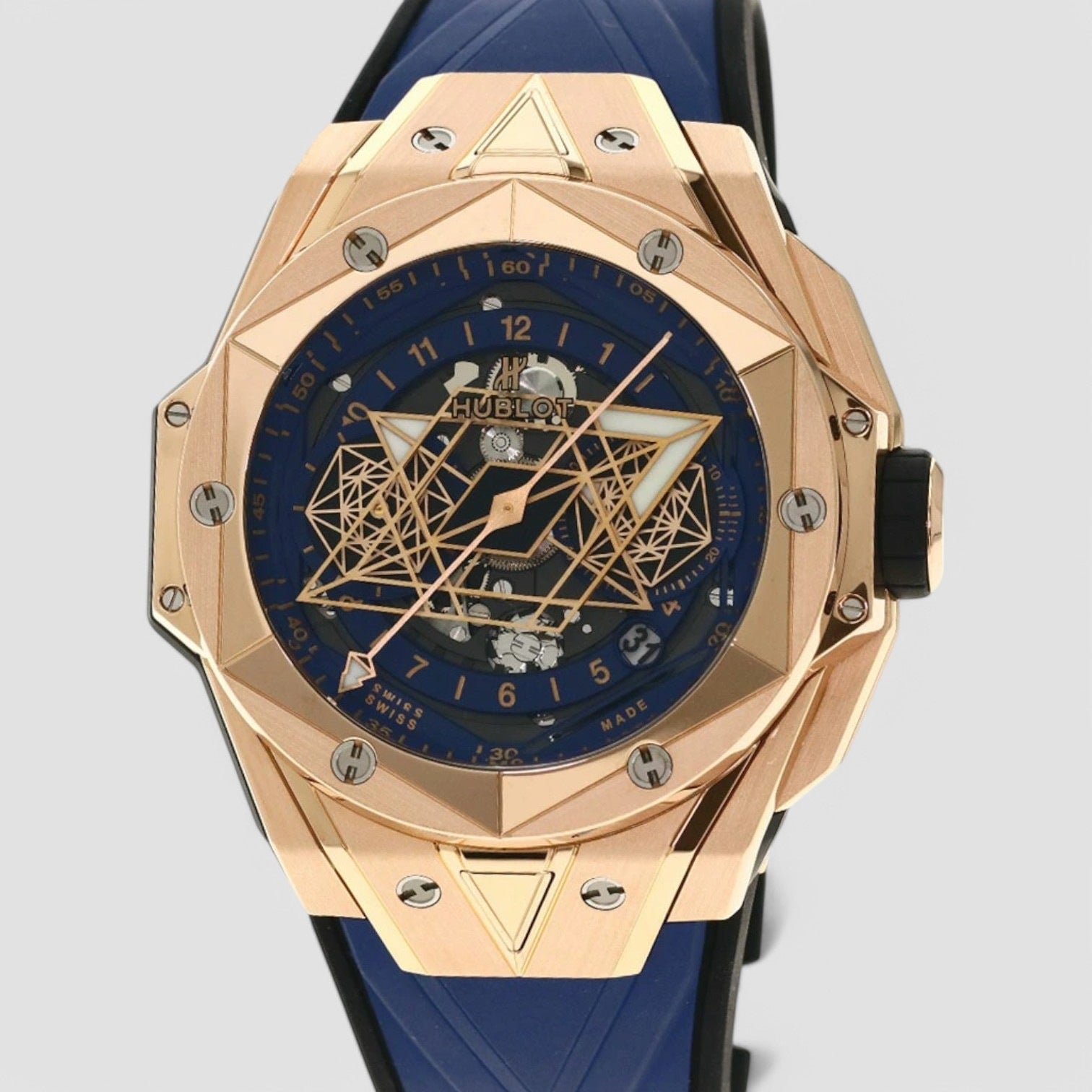 Big Bang Sang Bleu II Blue King Gold Unico 45mm Watch