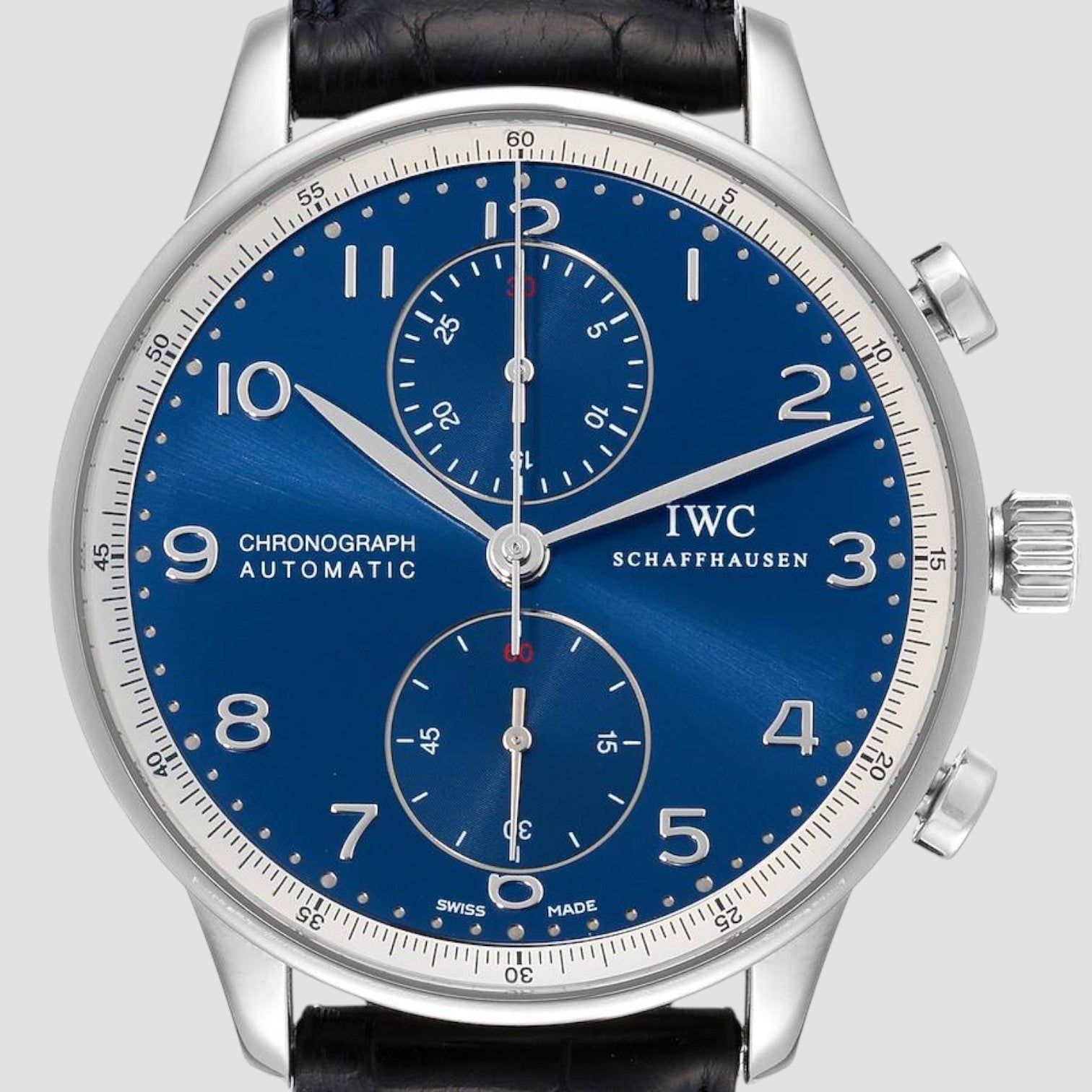 Portuguese Chronograph Blue Dial Steel Mens Watch