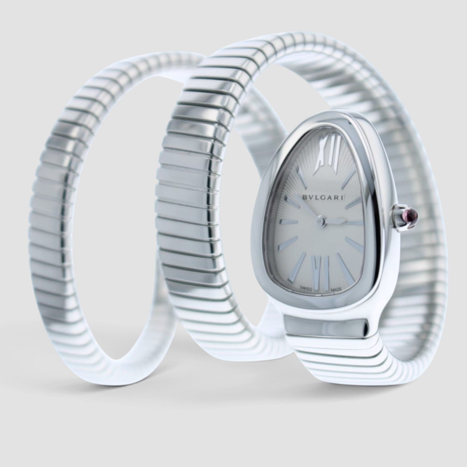 Serpenti Tubogas 35mm Silver Guilloché Dial