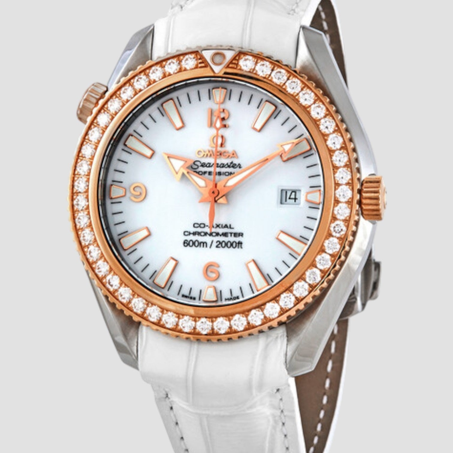 Seamaster Planet Ocean Steel and 18kt Rose Gold 42 mm Diamond Watch