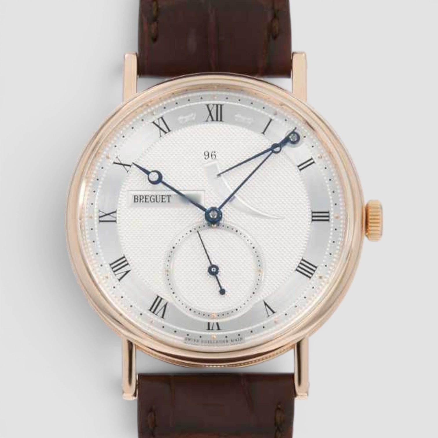 Classique 38mm Rose Gold Silver Guilloché Dial