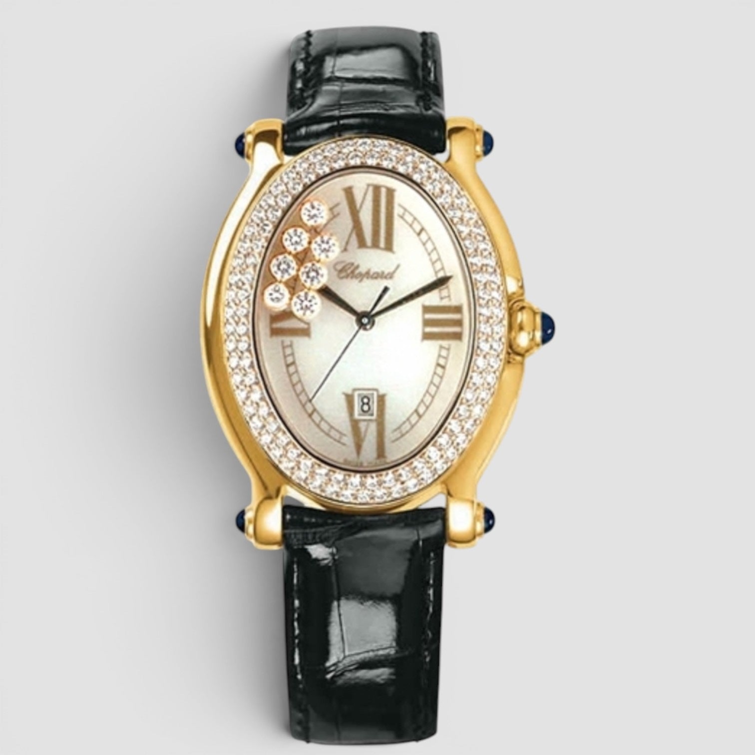 Happy Sport 18K Yellow Gold Floating Diamond Watch