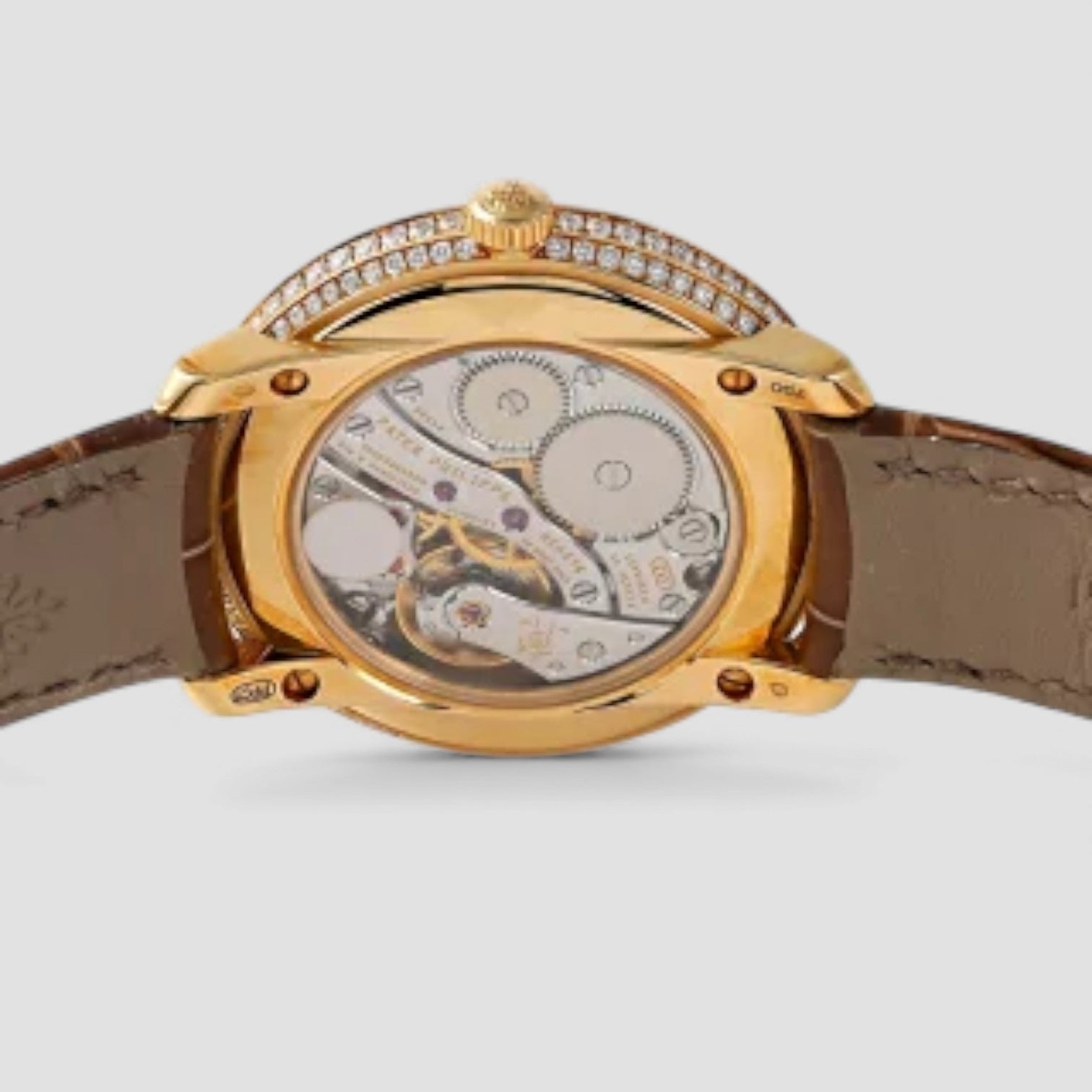 Calatrava Moon Phase 18K Rose Gold Diamond Bezel