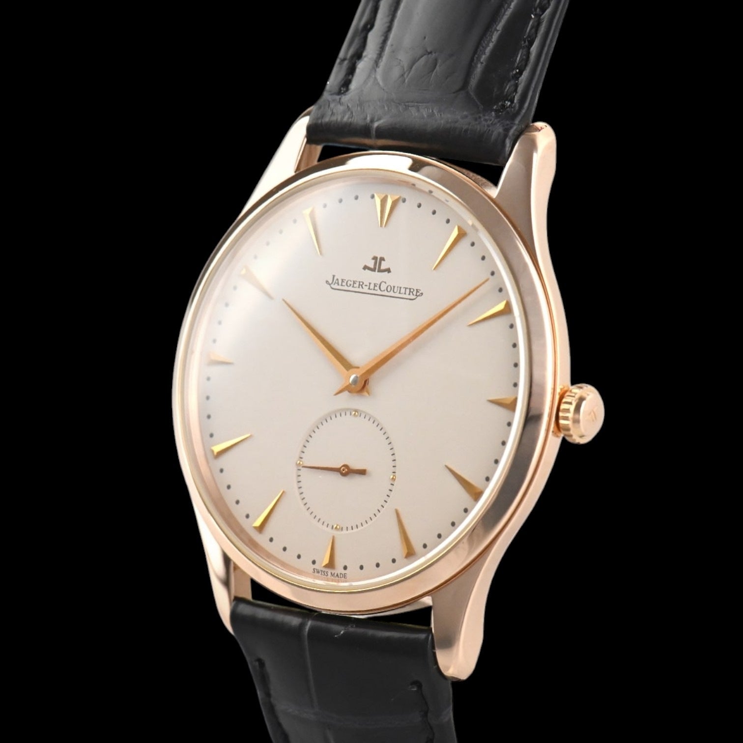 Master Grande Ultra Thin Beige Dial Dark Brown Leather Men's Watch