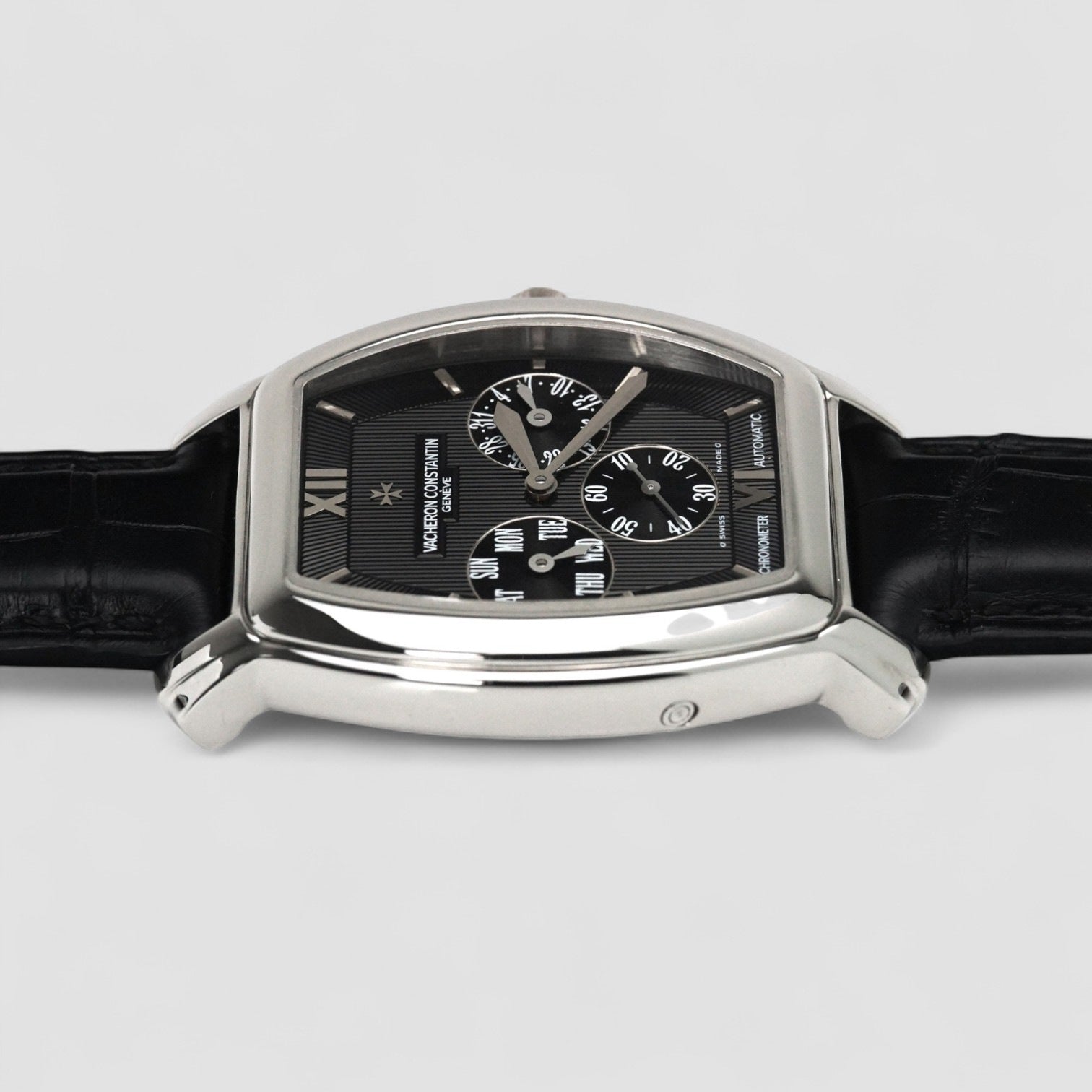 Royal Eagle Day Date Black Dial White Gold