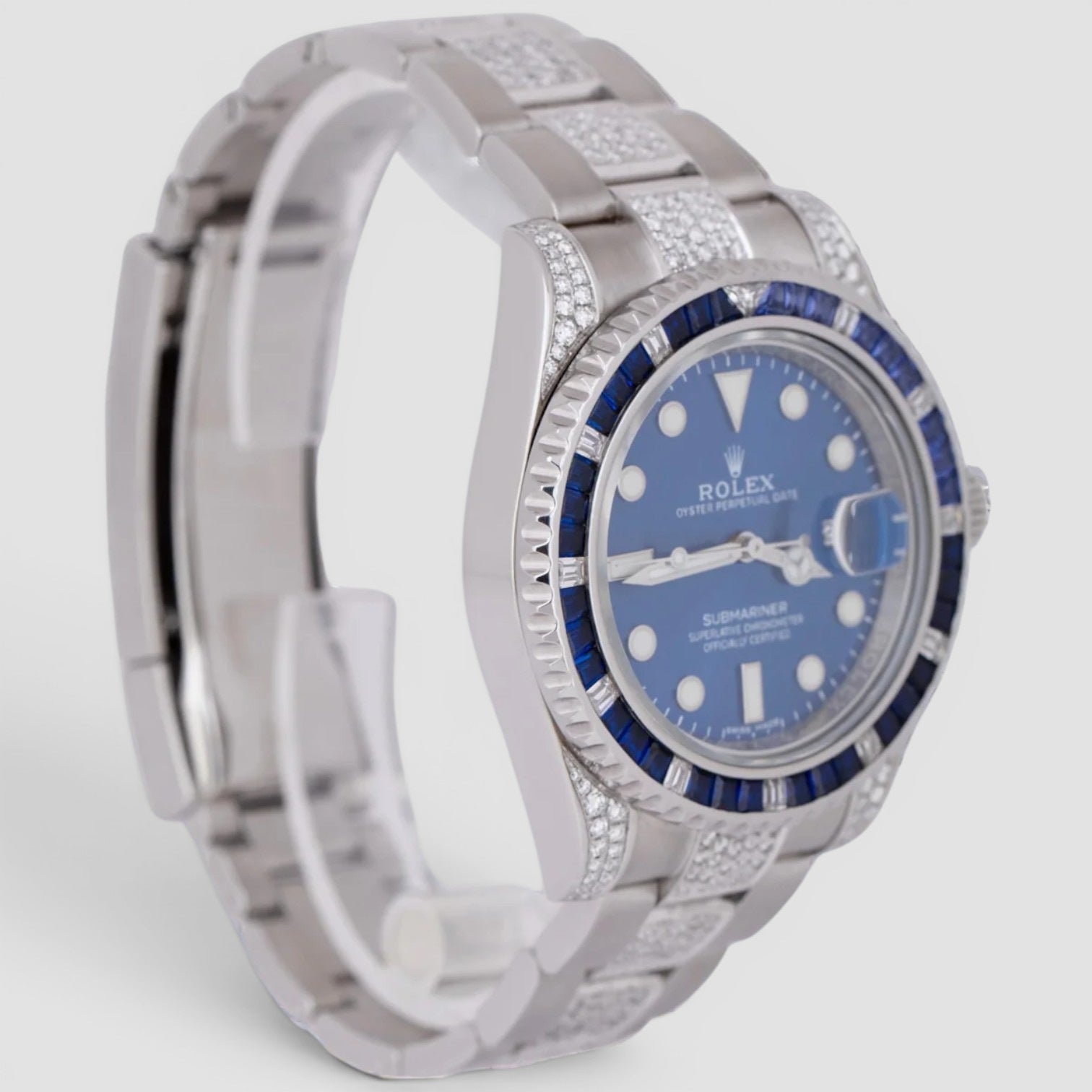 Submariner Date Custom Blue Dial DIAMOND SAPPHIRE - Iced Out