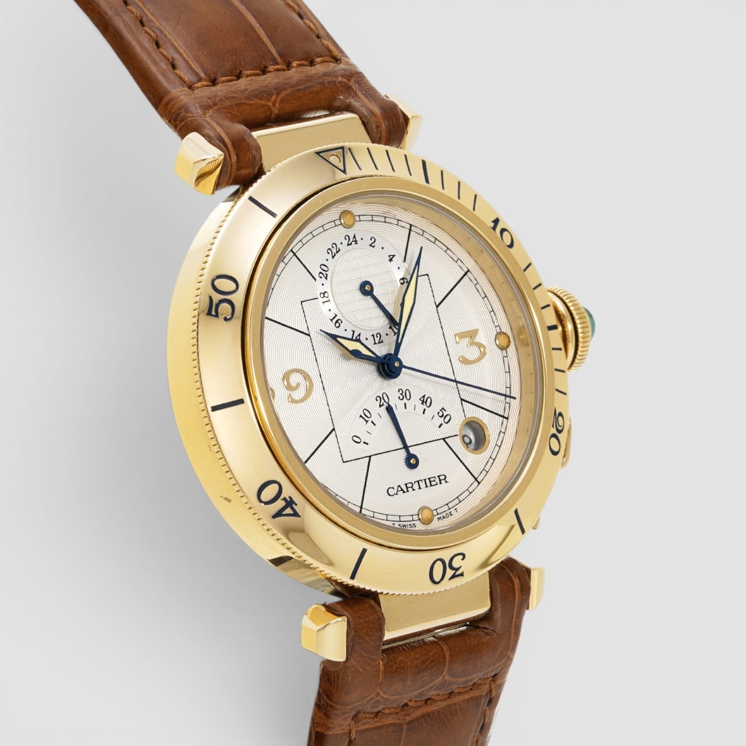 Pasha de Cartier Power Reserve GMT 18K Yellow Gold