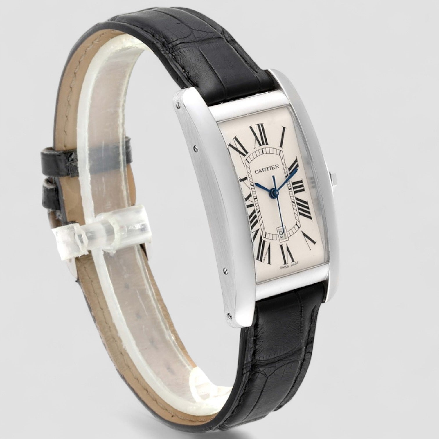 Tank Americaine Automatic Silver Dial 18 kt White Gold Men's Watch