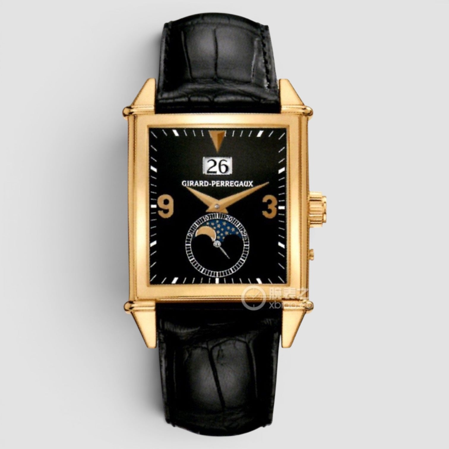 Vintage 1945 King Size Large Date Moon Phase 18K Gold Black Dial