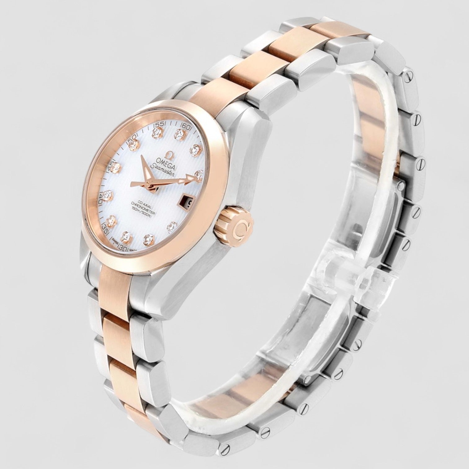 Aqua Terra Mother of Pearl Diamond Dial Men's Watch