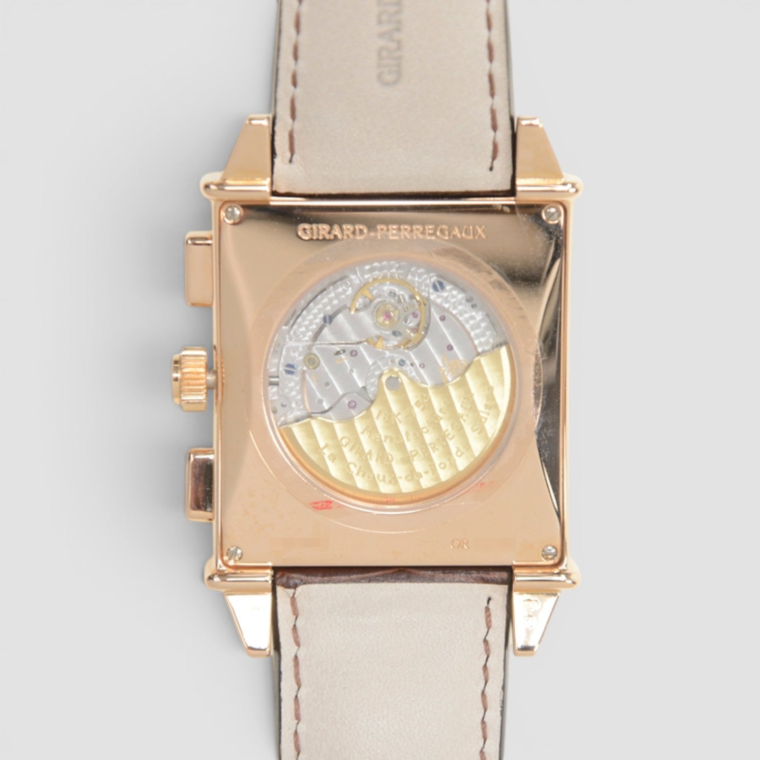 Vintage 1945 XXL 18K Rose Gold Silver Dial Chronograph