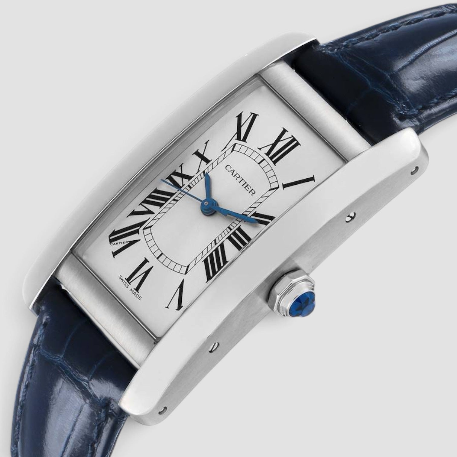 Tank Américaine 41.6 x 22.6mm Stainless Steel Silver Dial