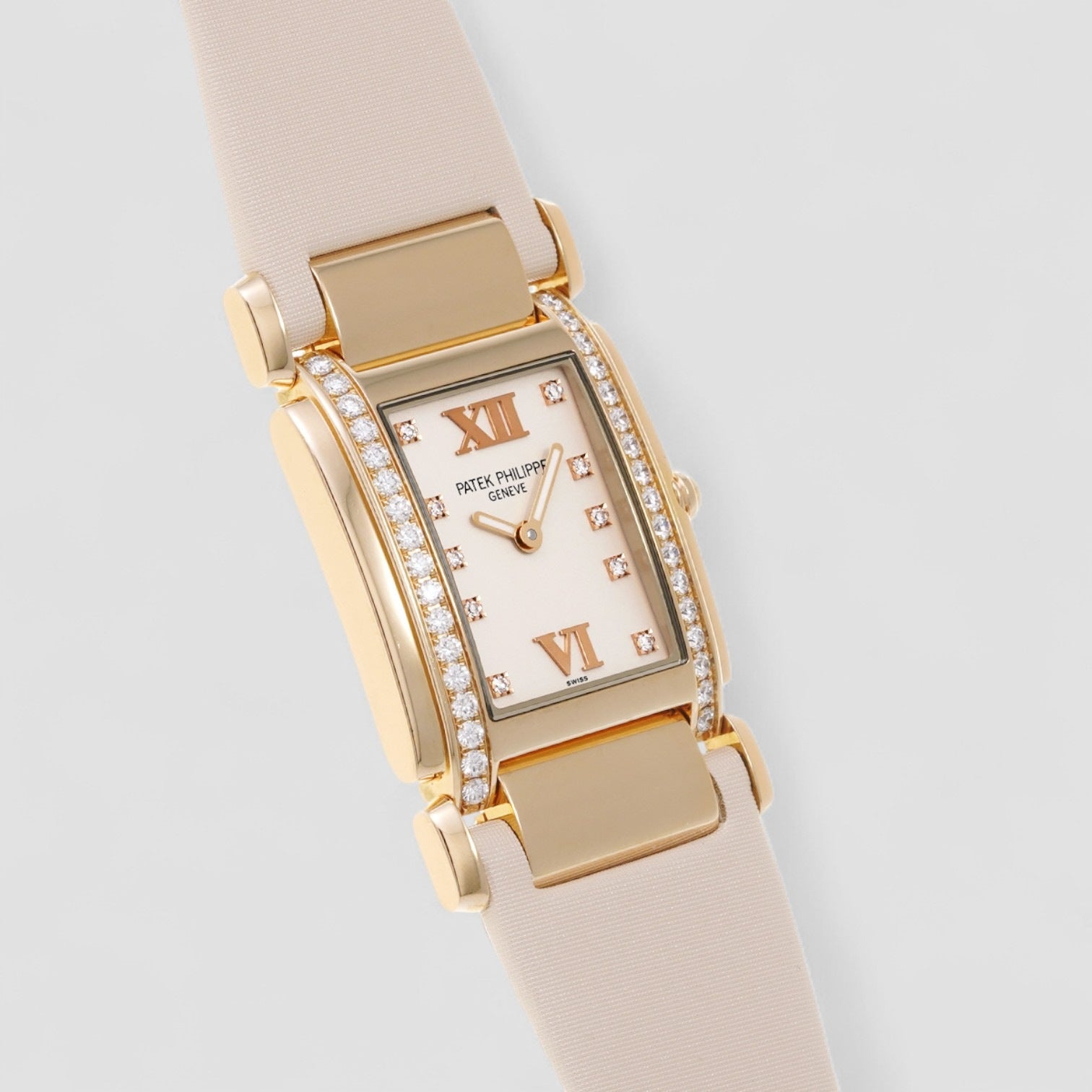 Twenty-4 Rose Gold Black Strap Diamond Ladies Watch