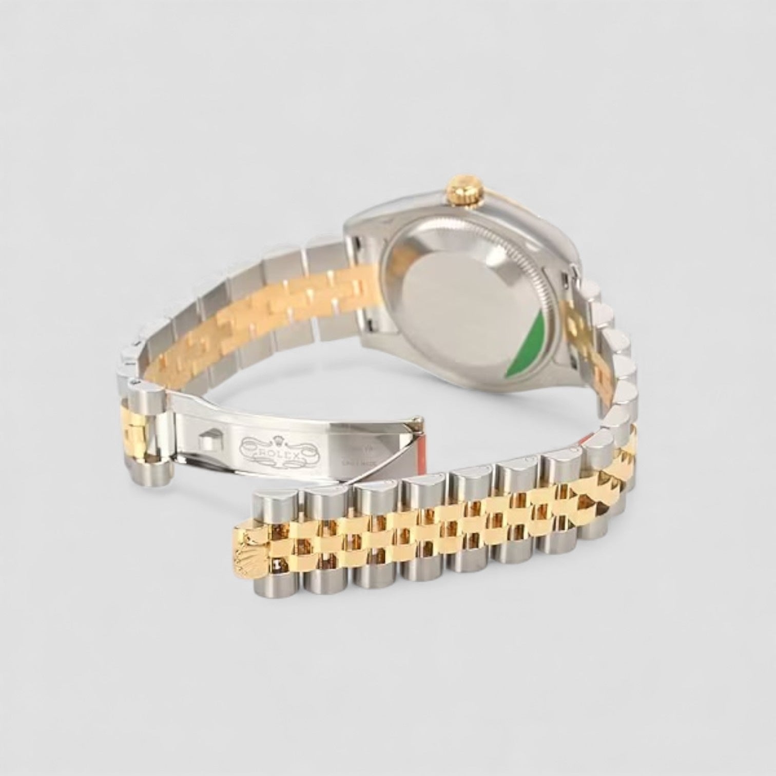 Datejust Midsize Steel Yellow Gold Black Diamond Dial Ladies Watch