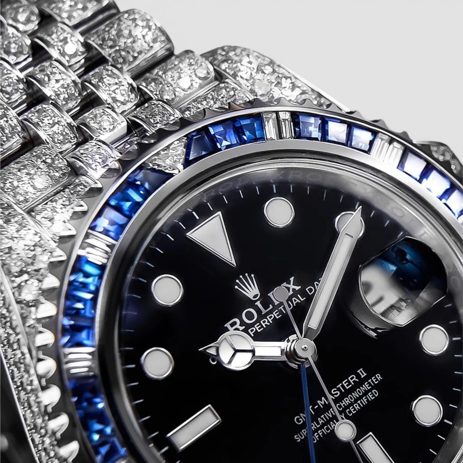 GMT-Master II Diamond-Set with Blue/Black Gemstone Bezel