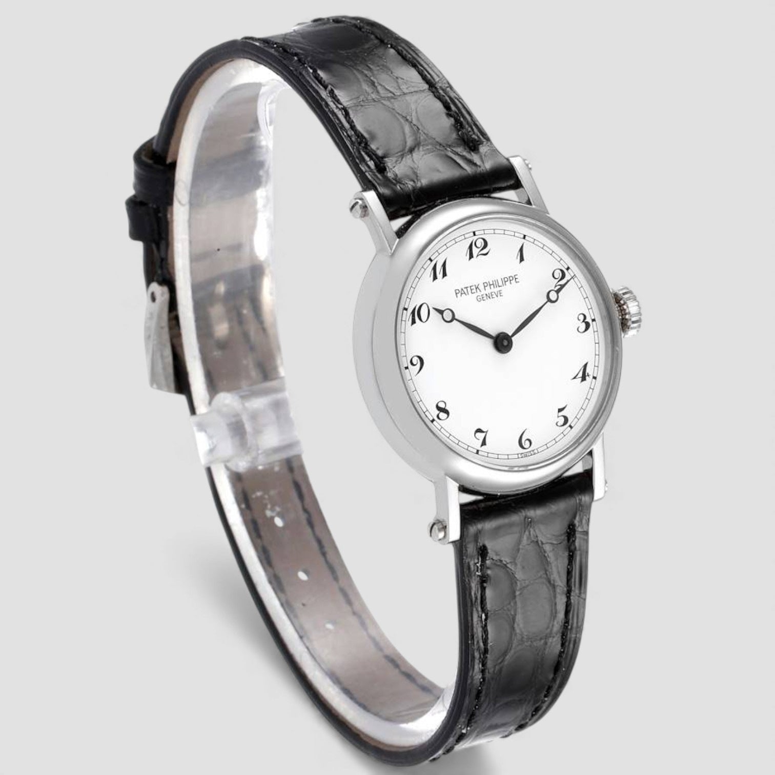 Calatrava Officer White Gold Ladies Watch